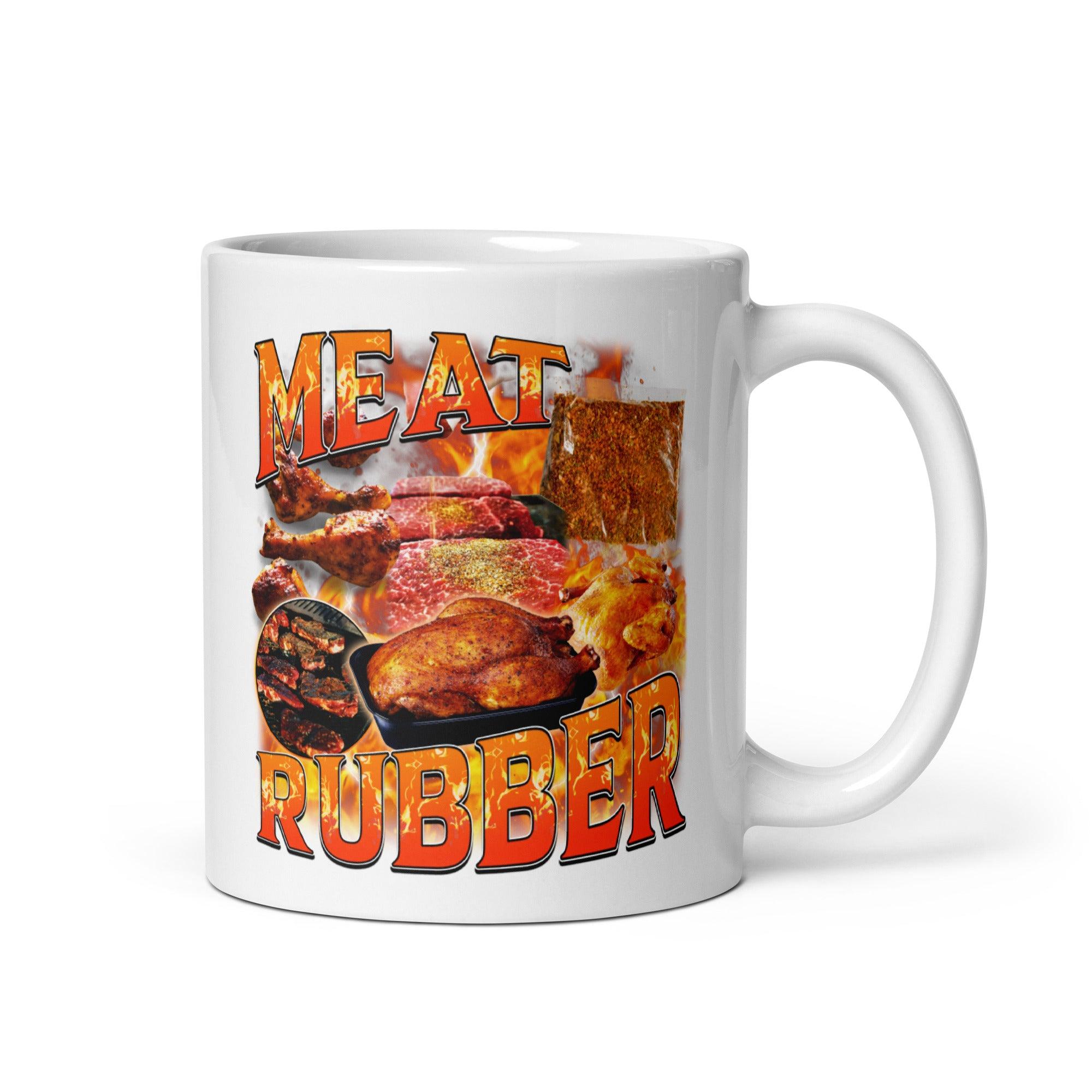 Meat Rubber White glossy mug - Orbital Clothing