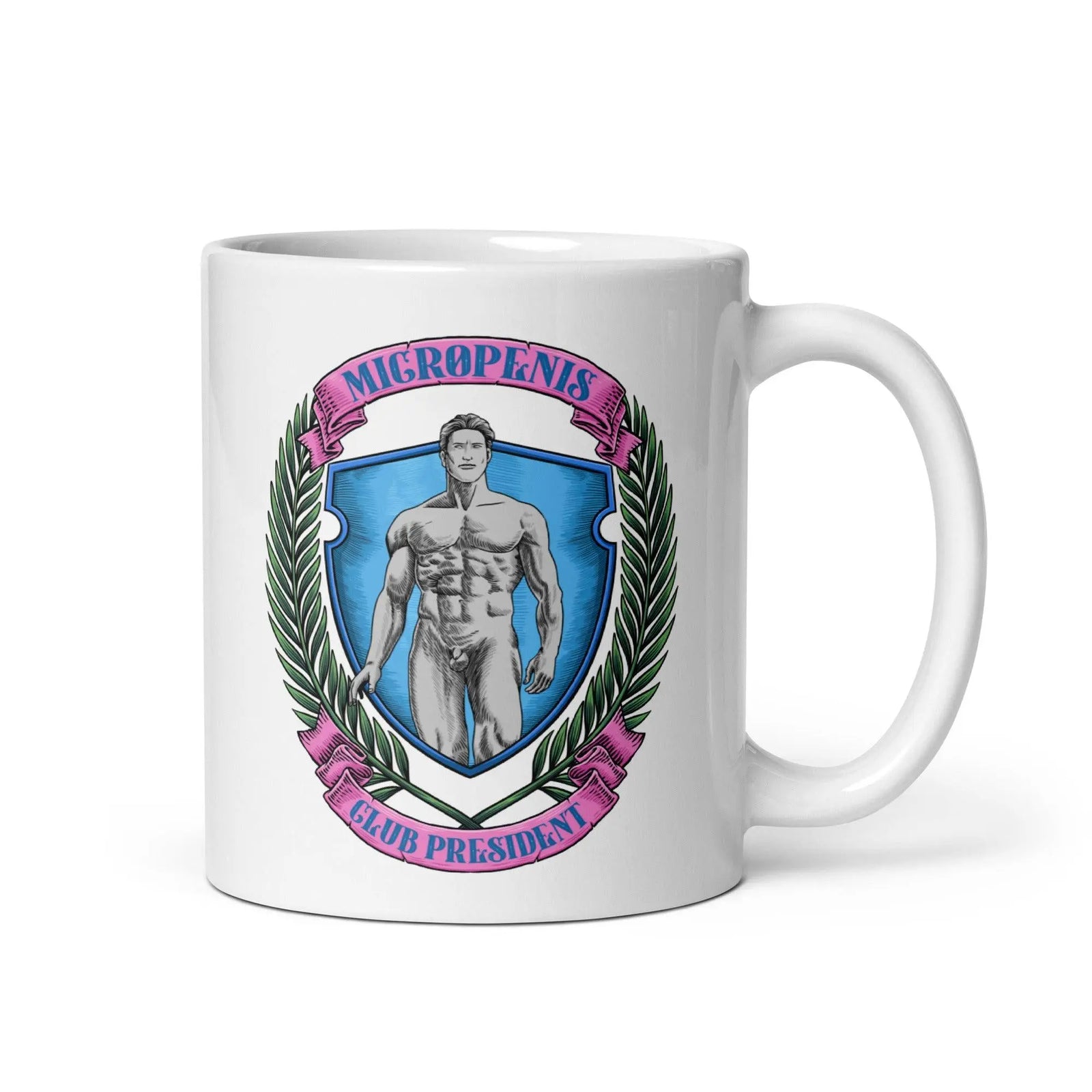 Micro Penis Club President White glossy mug - Orbital Clothing