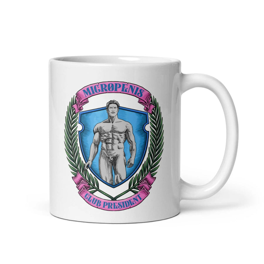 Micro Penis Club President White glossy mug - Orbital Clothing
