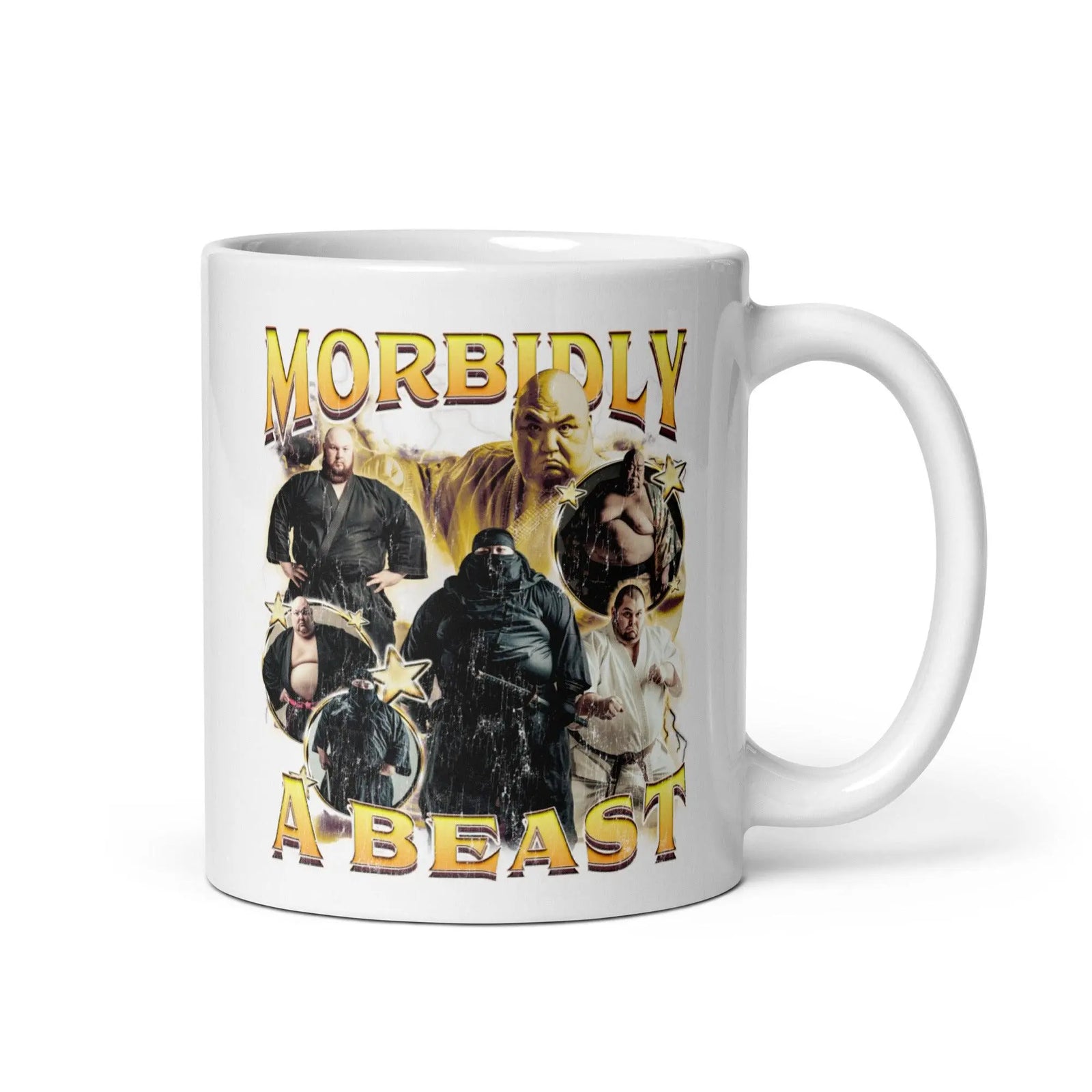 Morbidly a Beast White glossy mug - Orbital Clothing