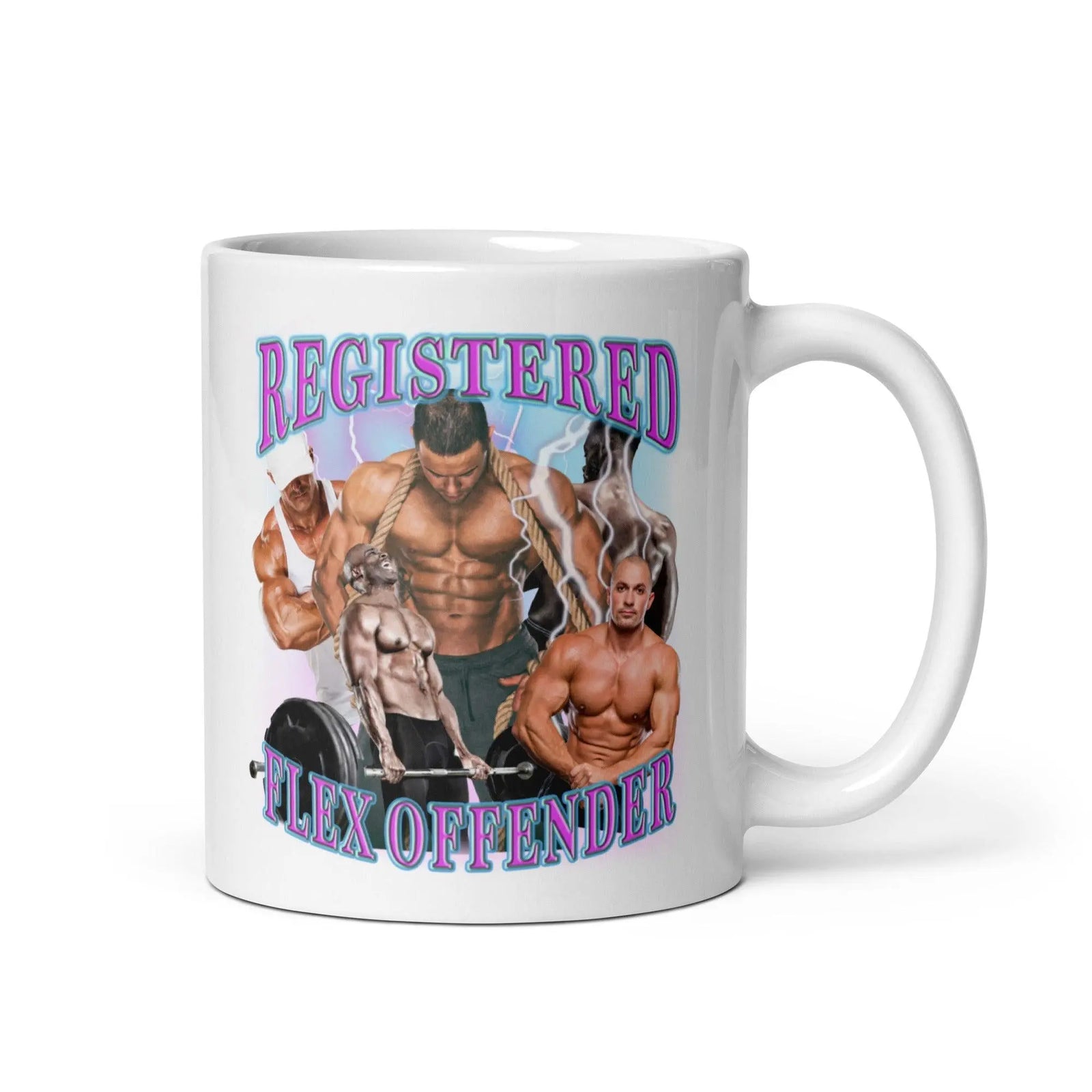 Registered Flex Offender White glossy mug - Orbital Clothing