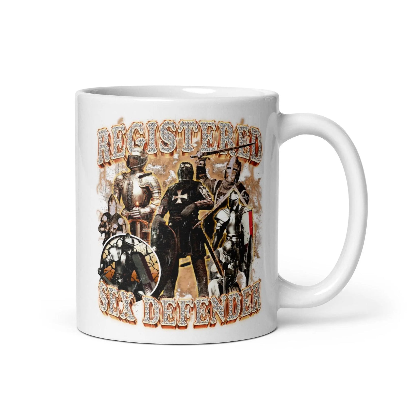 Registered Sex Defender White glossy mug - Orbital Clothing