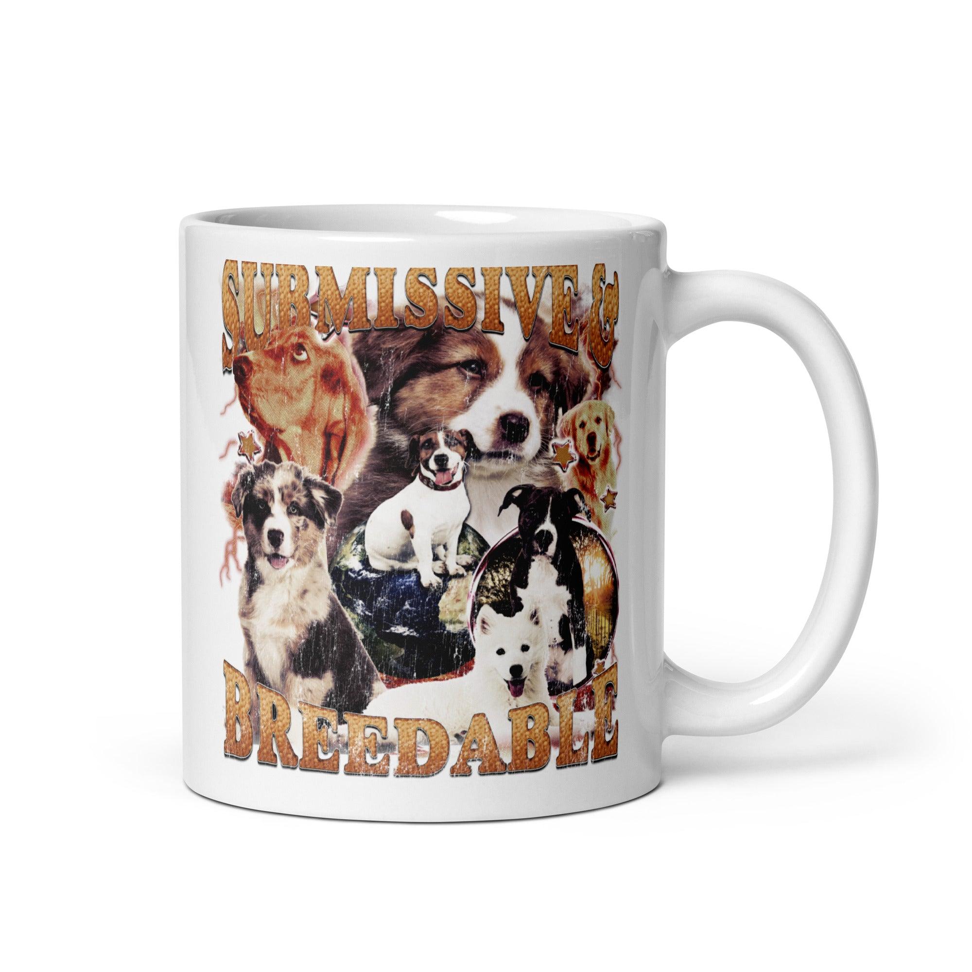 Submissive and Breedable White glossy mug - Orbital Clothing