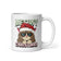 Meowy Christmas Weißer glänzender Becher