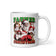 Vintage-Tasse mit Weihnachtsmannmotiv, weiß glänzend