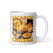 Makkaroni-Käse-Becher, weißer, glänzender Becher