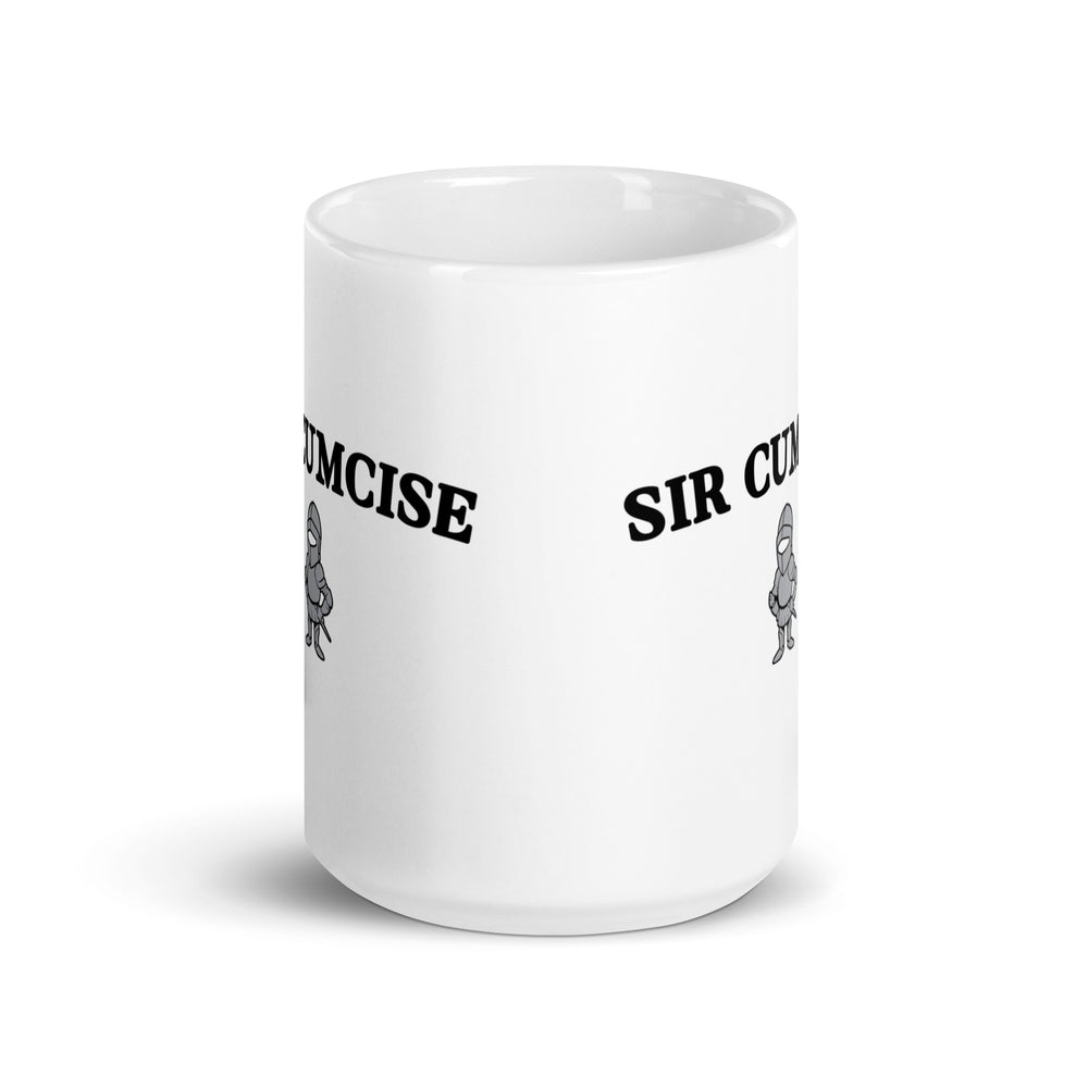 Sir Cumcise White glossy mug