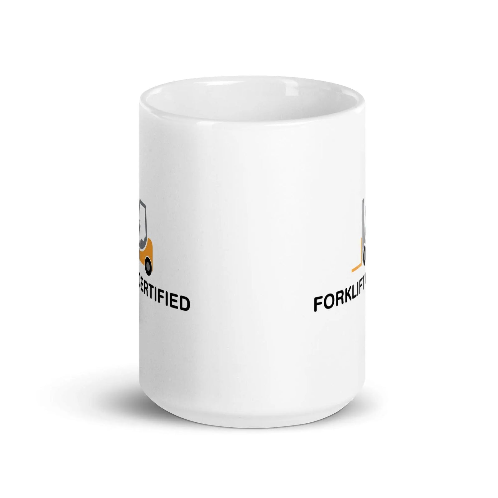 Forklift Certified White glossy mug - Orbital Clothing