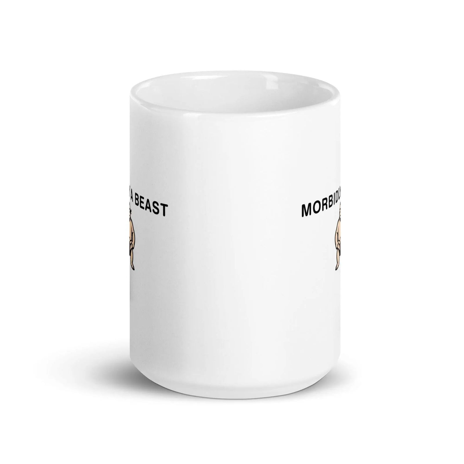 Morbidly a Beast White glossy mug - Orbital Clothing