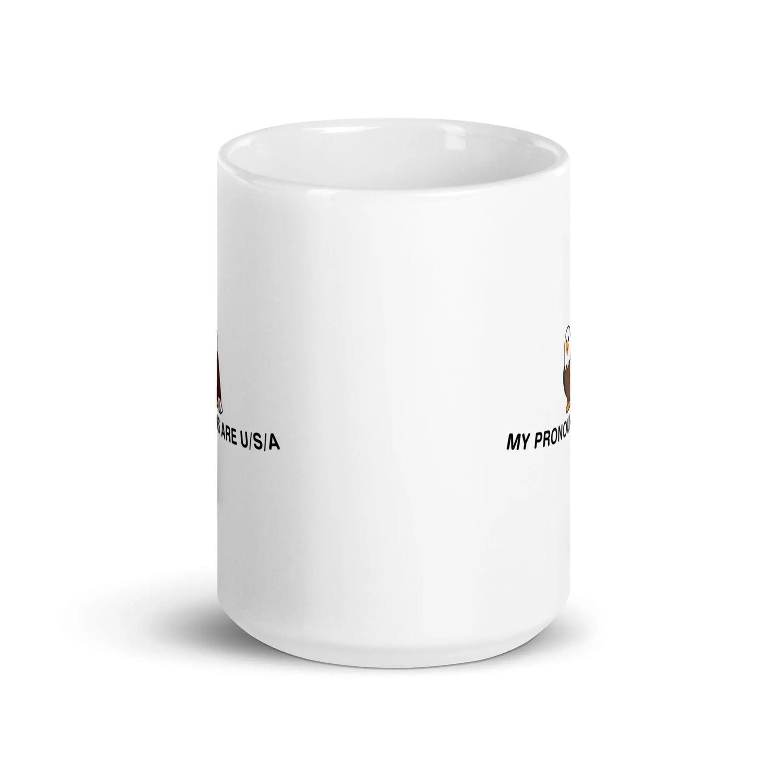 My Pronouns are U/S/A cartoon White glossy mug - Orbital Clothing