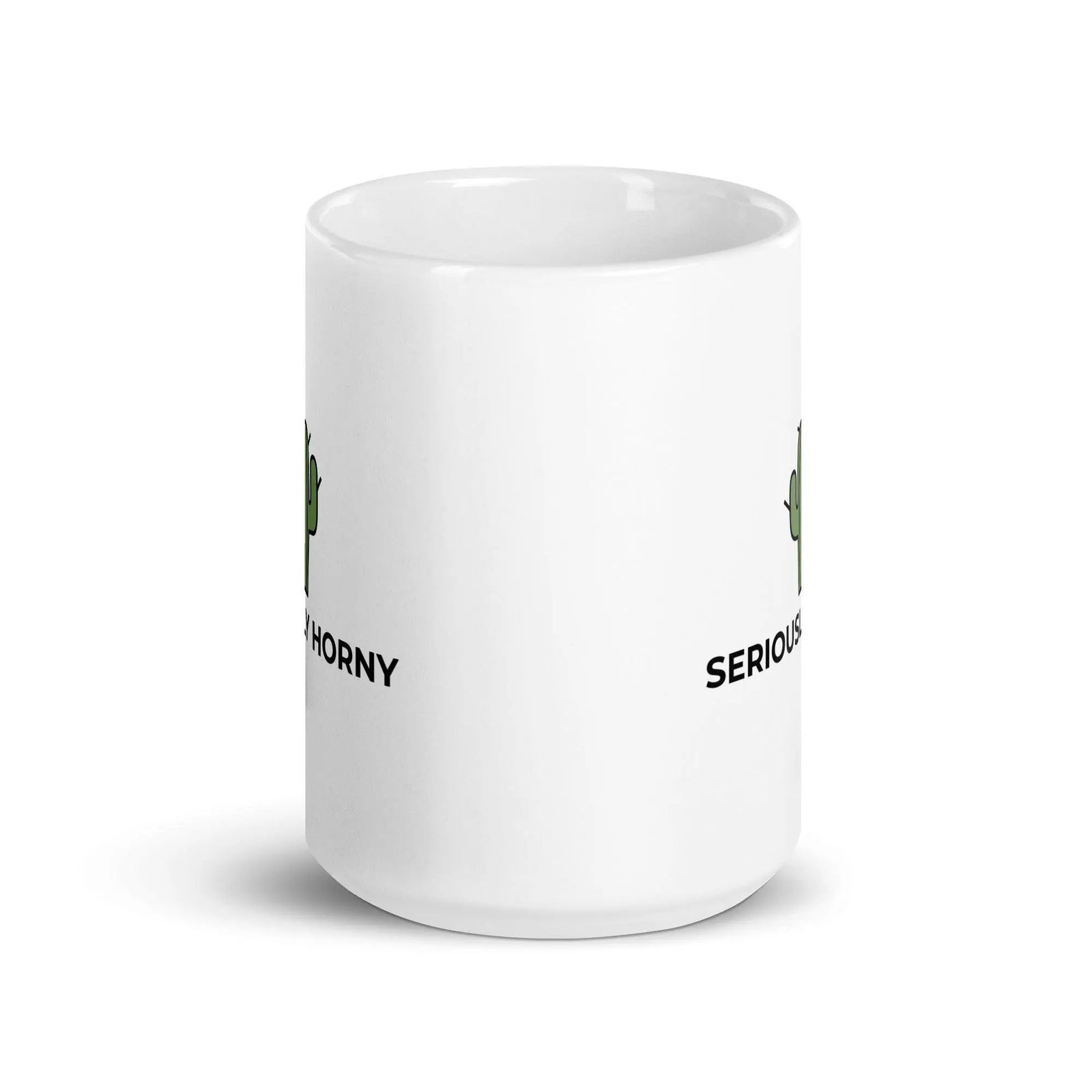 Seriously Horny White glossy mug - Orbital Clothing