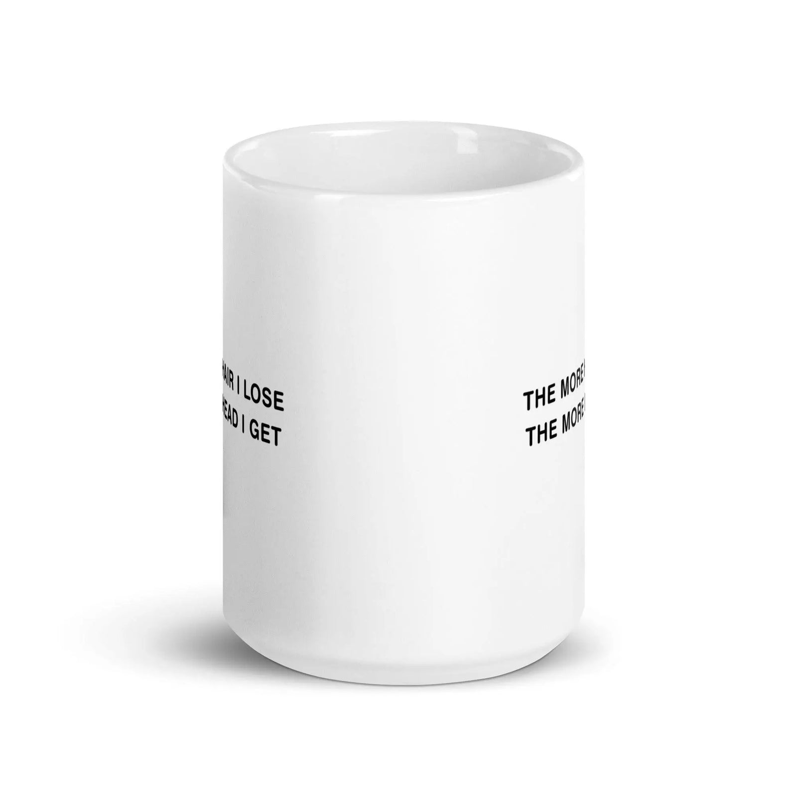 The More Hair I Lose The More Head I Get White glossy mug - Orbital Clothing