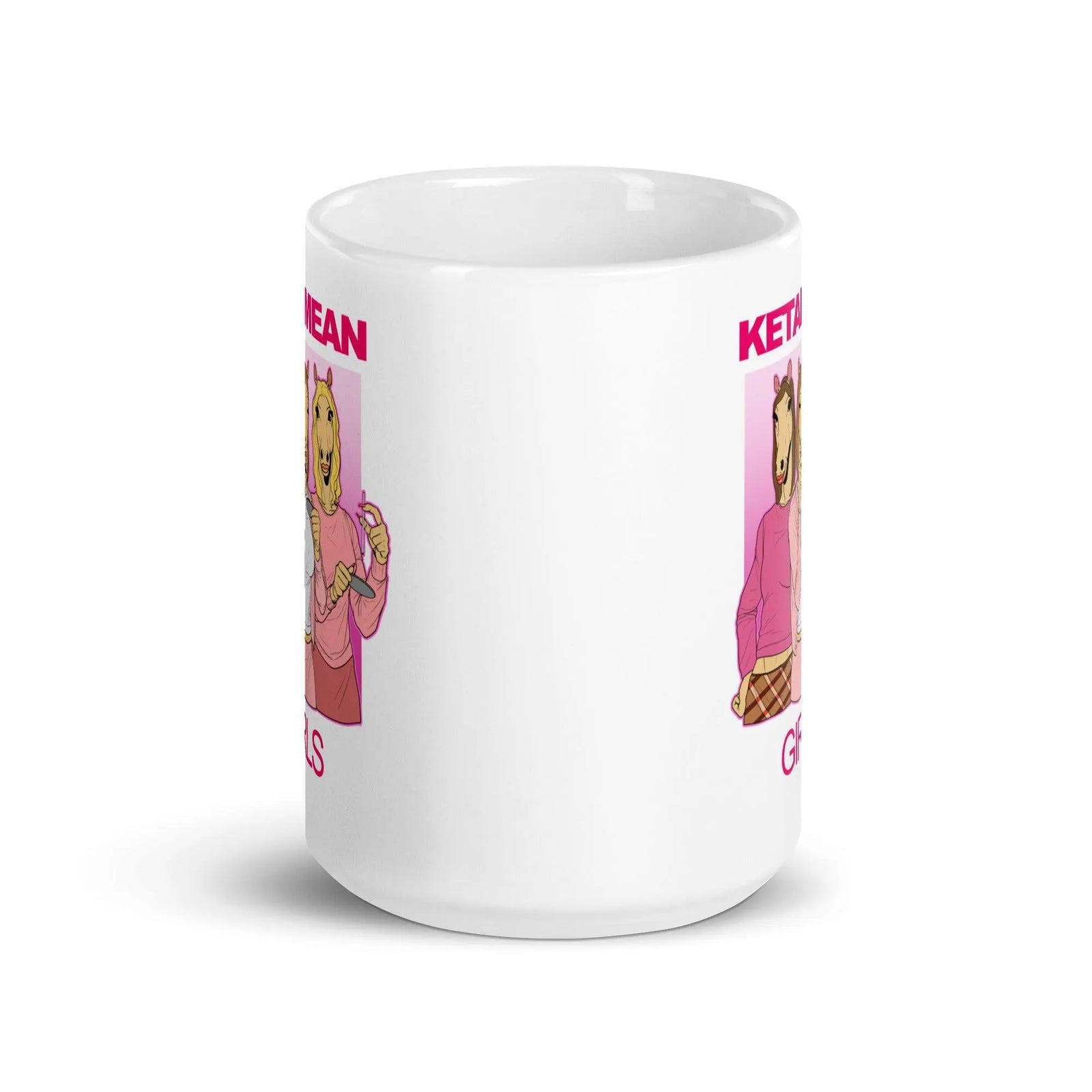 Ketamean Girls White glossy mug - Orbital Clothing