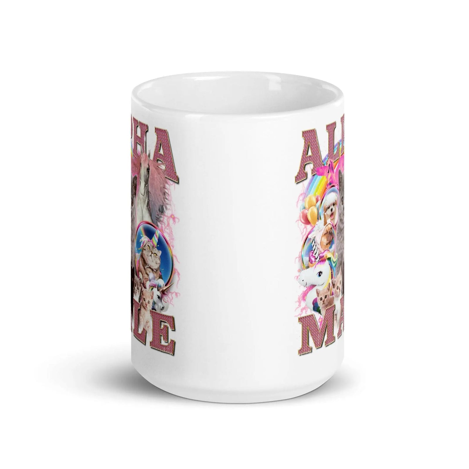Alpha Male White glossy mug - Orbital Clothing