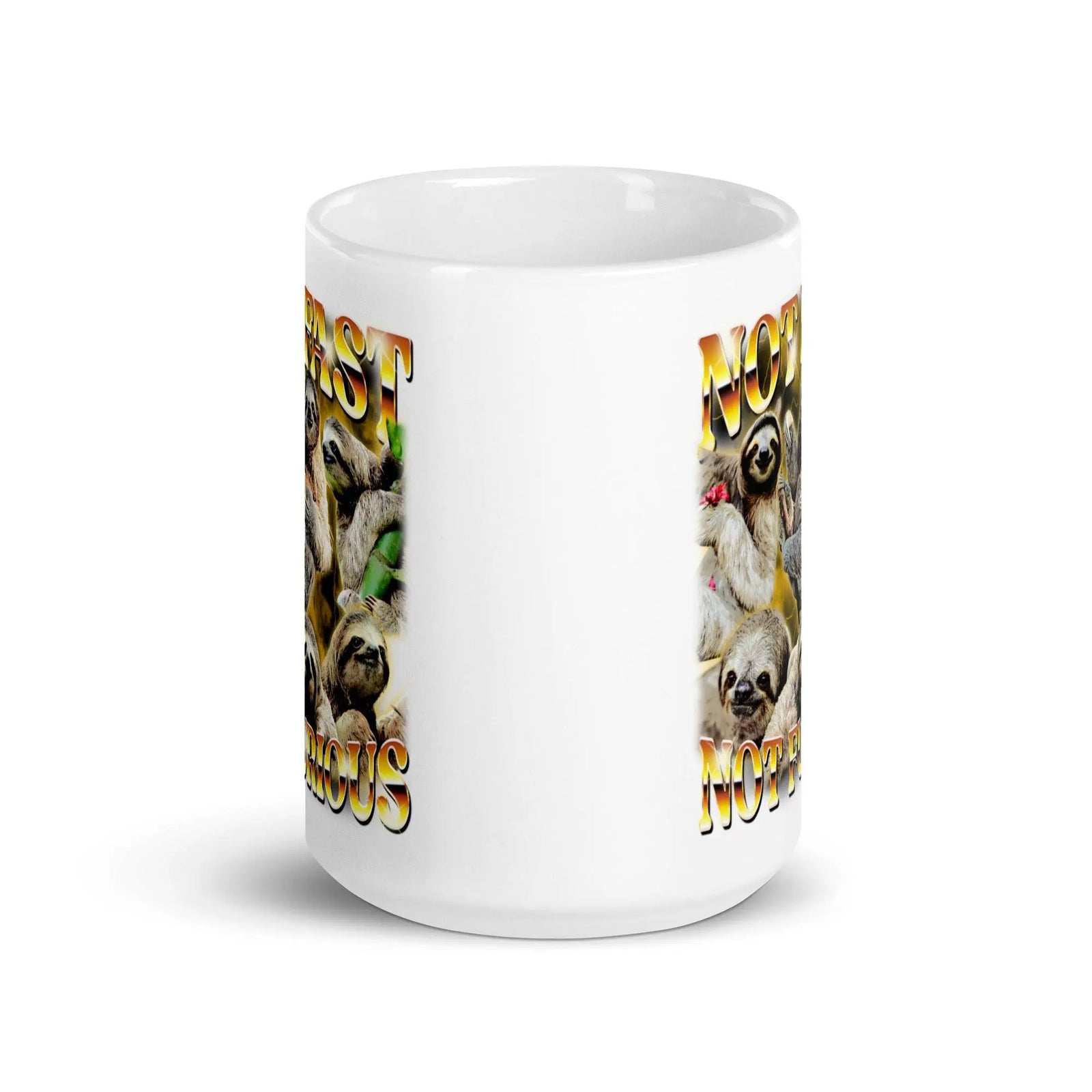 Not Fast Not Furious White glossy mug - Orbital Clothing