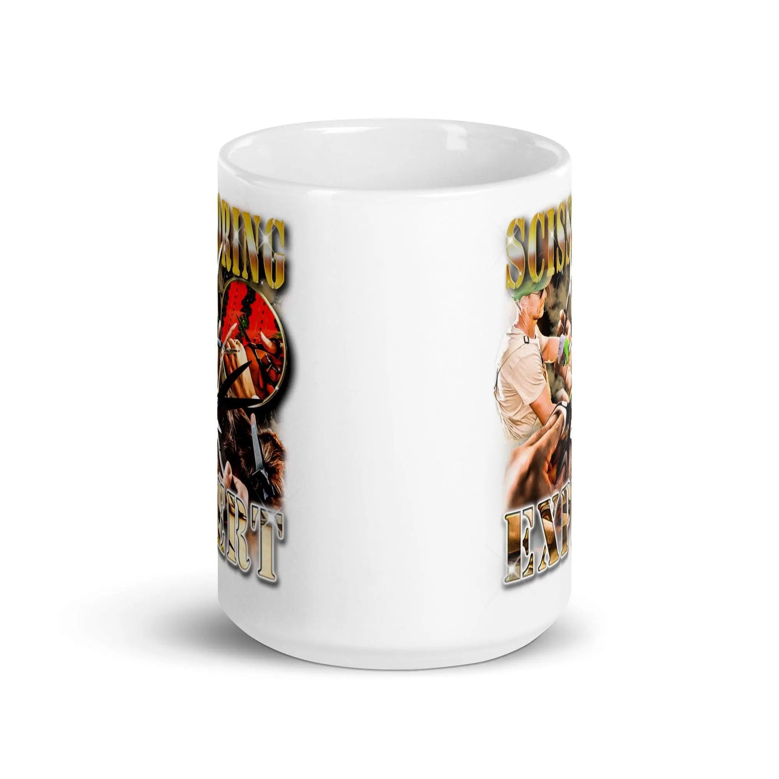 Scissoring Expert White glossy mug - Orbital Clothing