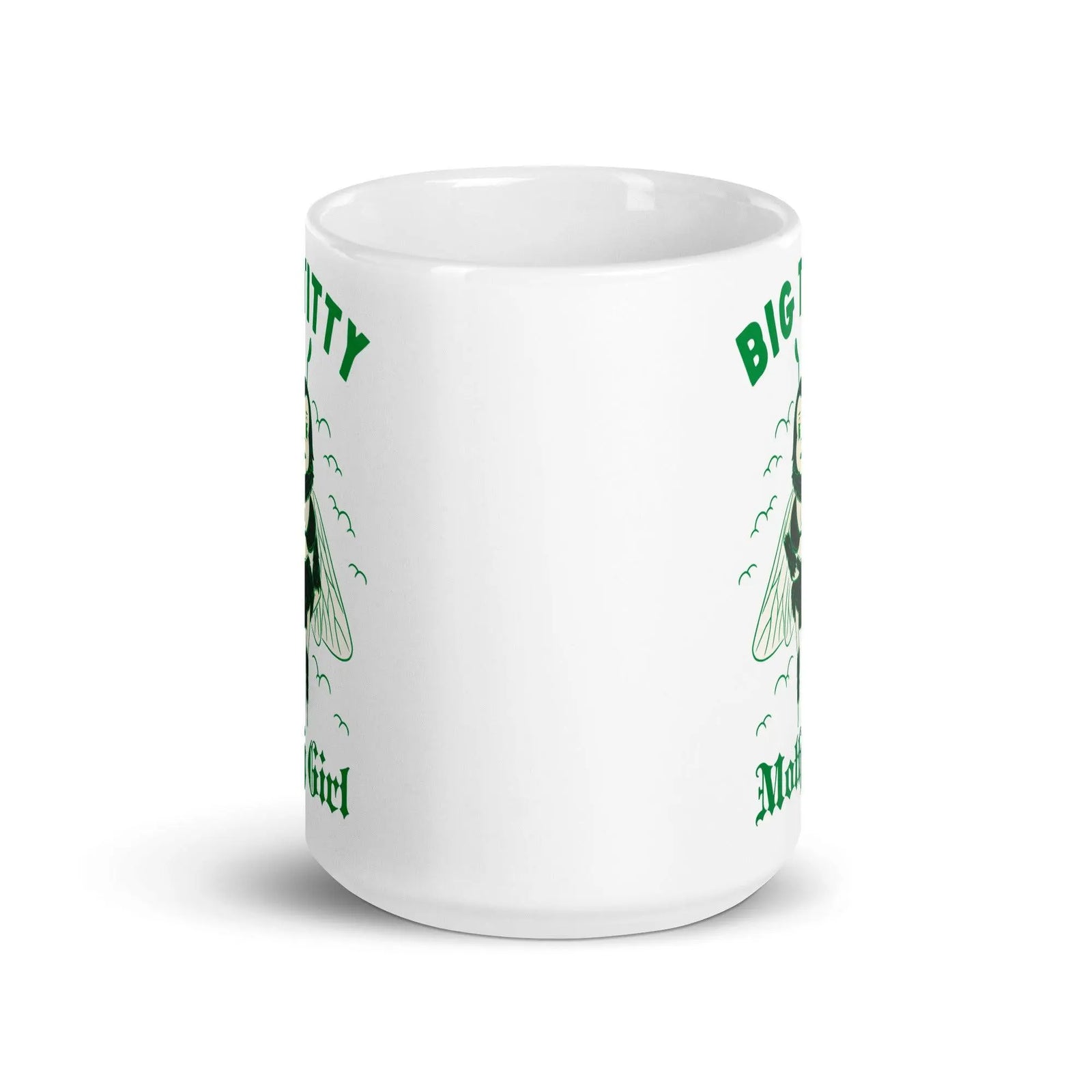 Big Titty Moth Girl White glossy mug - Orbital Clothing