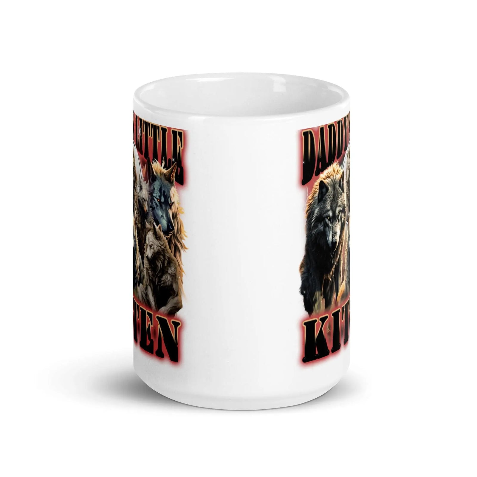 Daddy's Little Kitten White glossy mug - Orbital Clothing