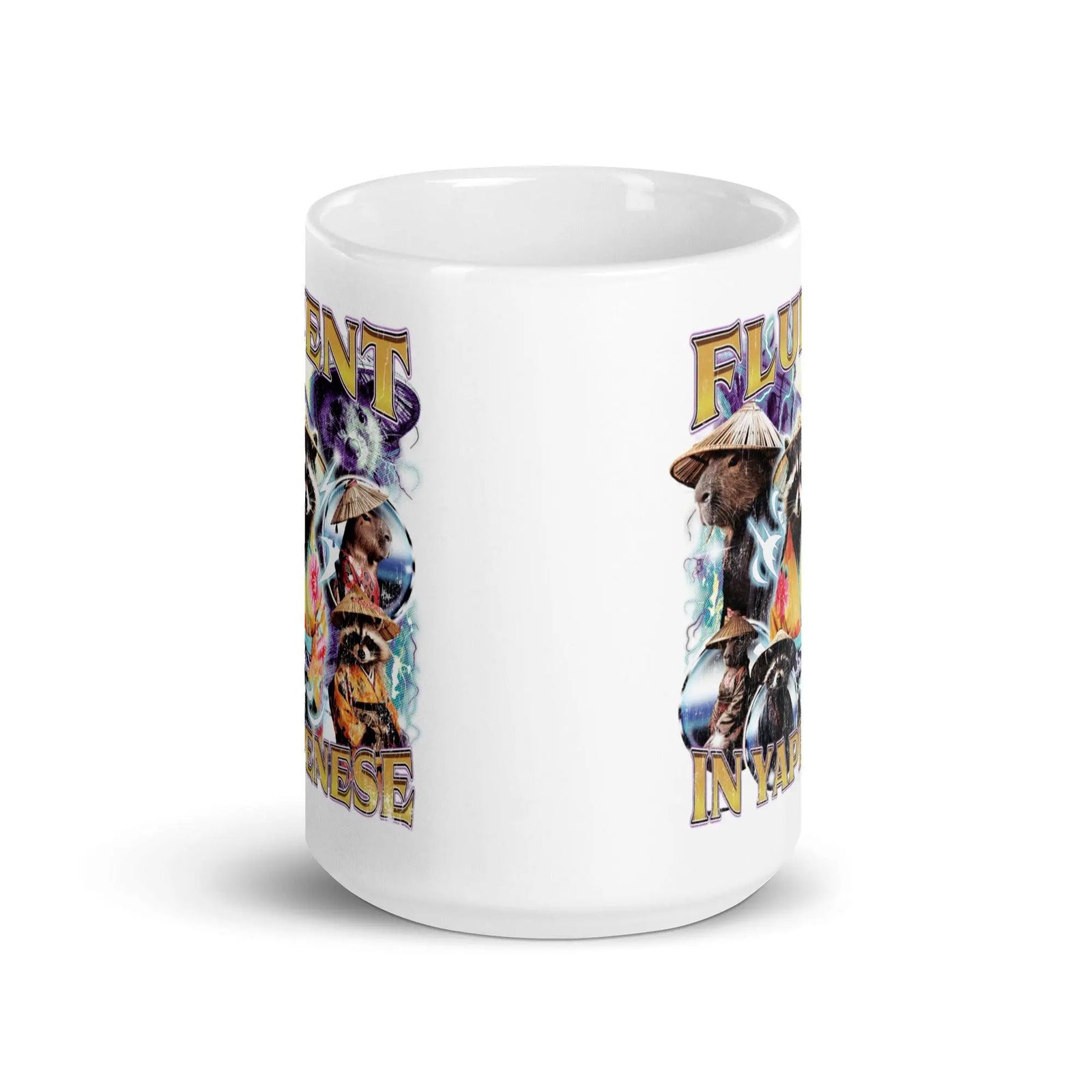 Fluent in Yapenese White glossy mug - Orbital Clothing