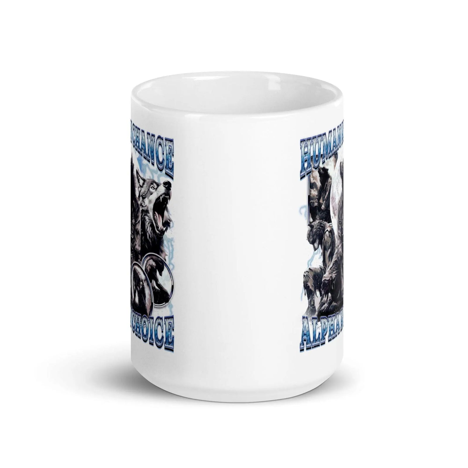 Human by Chance Alpha by Choice White glossy mug - Orbital Clothing