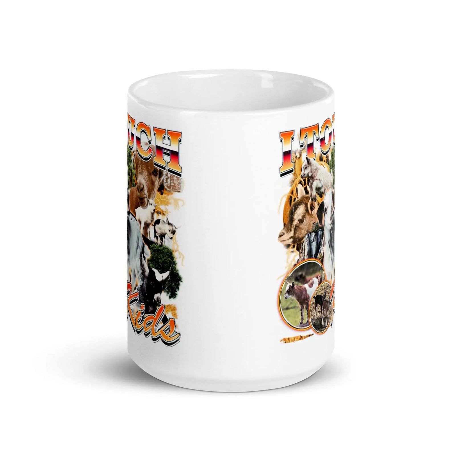 I Touch Kids White glossy mug - Orbital Clothing