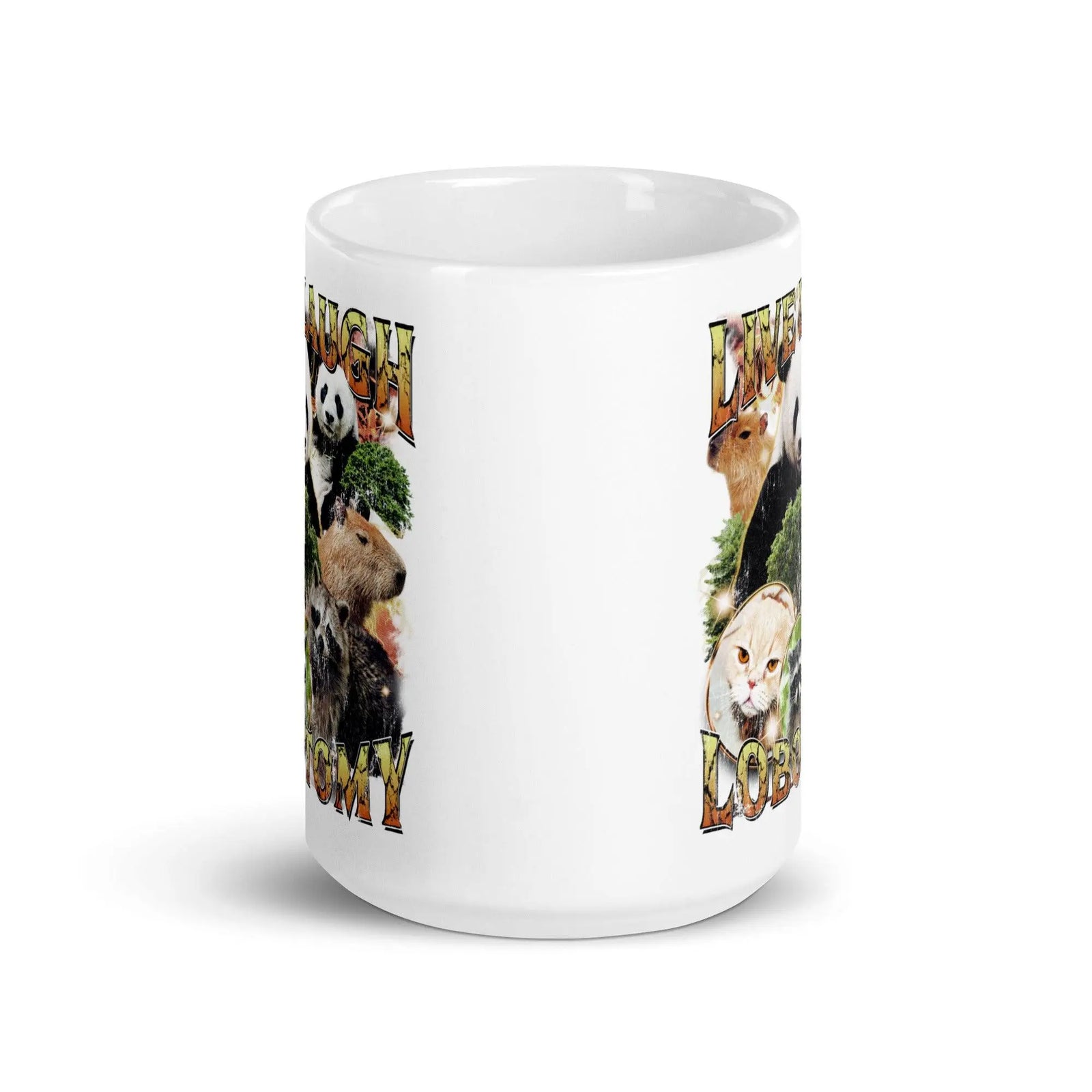 Live Laugh Lobotomy White glossy mug - Orbital Clothing