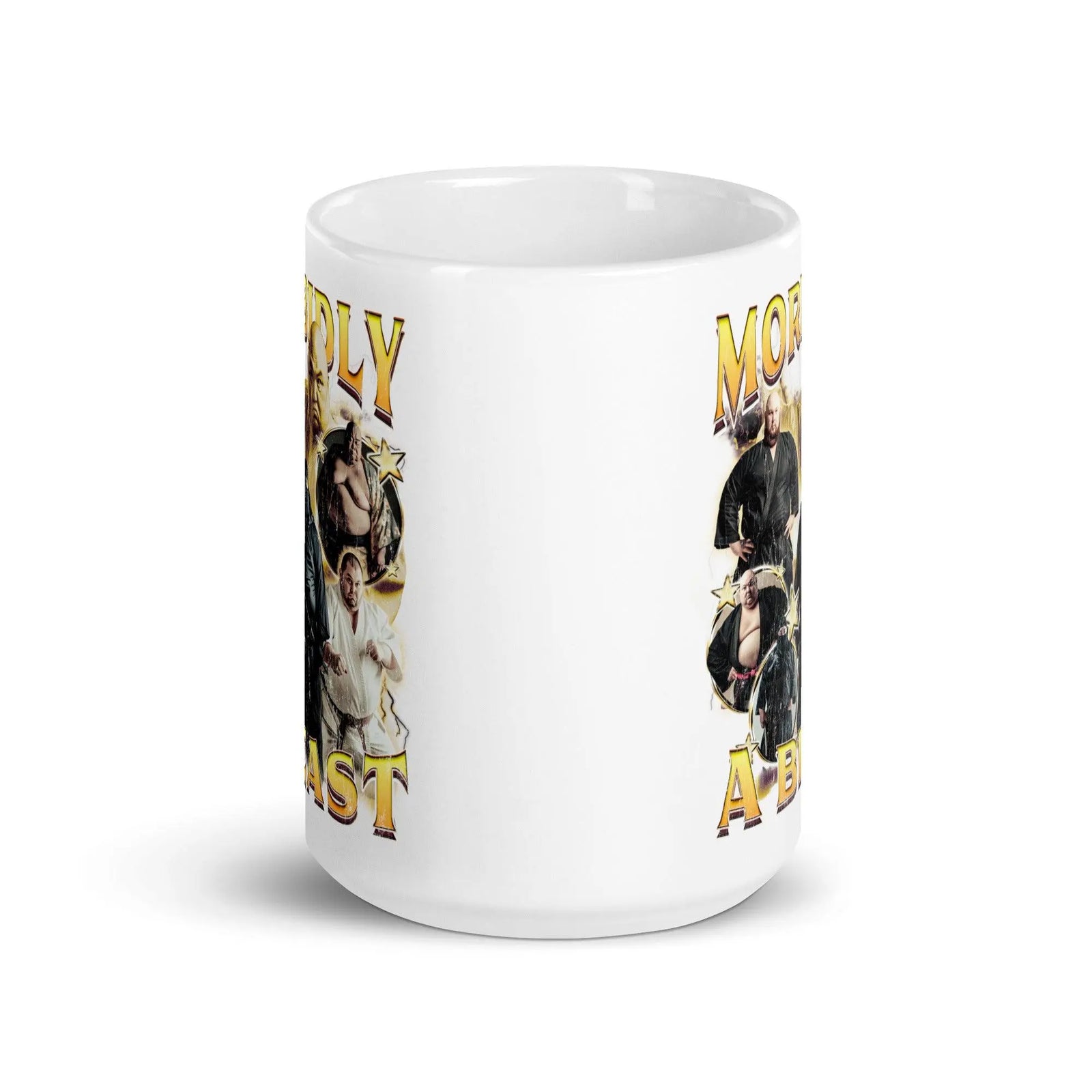 Morbidly a Beast White glossy mug - Orbital Clothing
