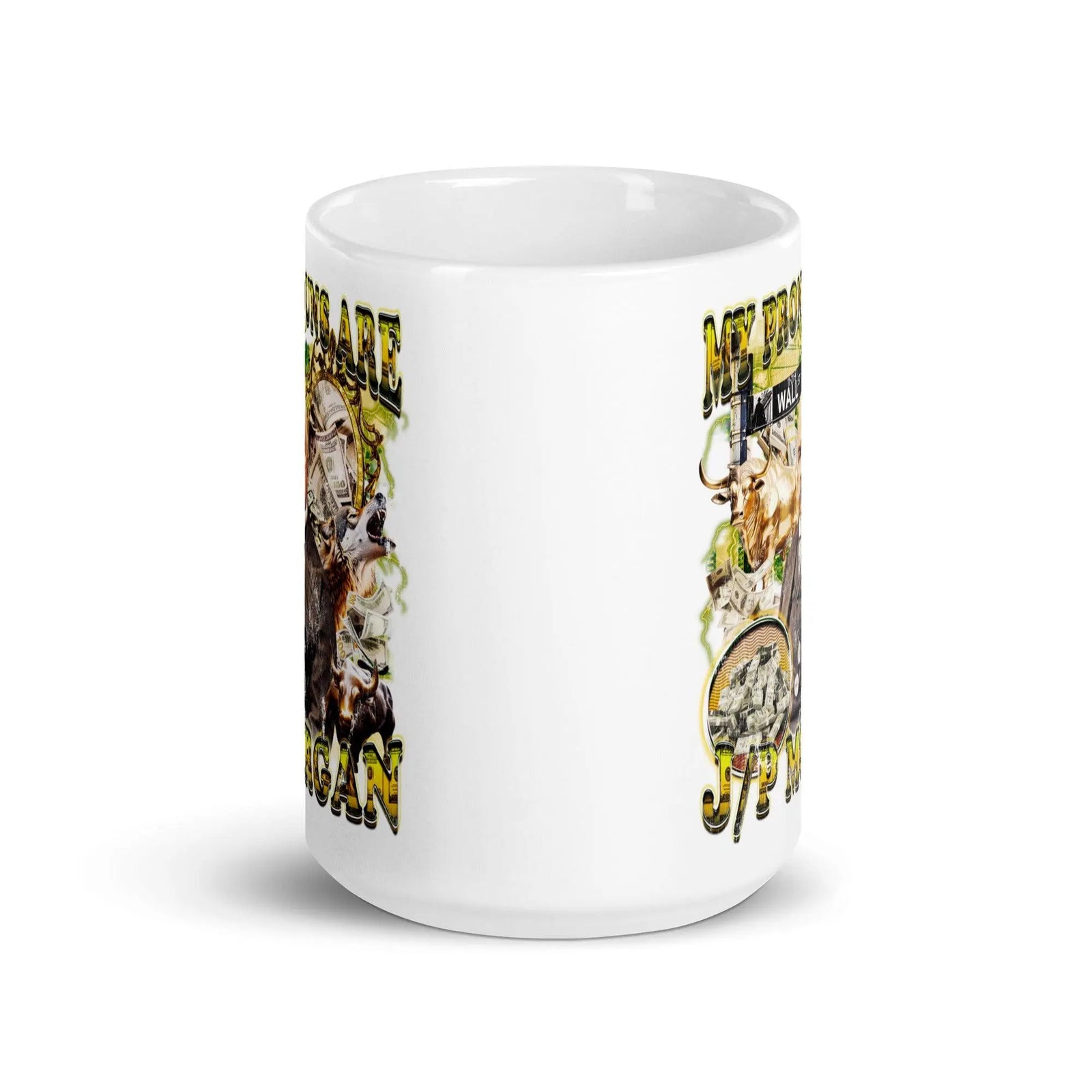 My Pronouns are J_P Morgan White glossy mug - Orbital Clothing