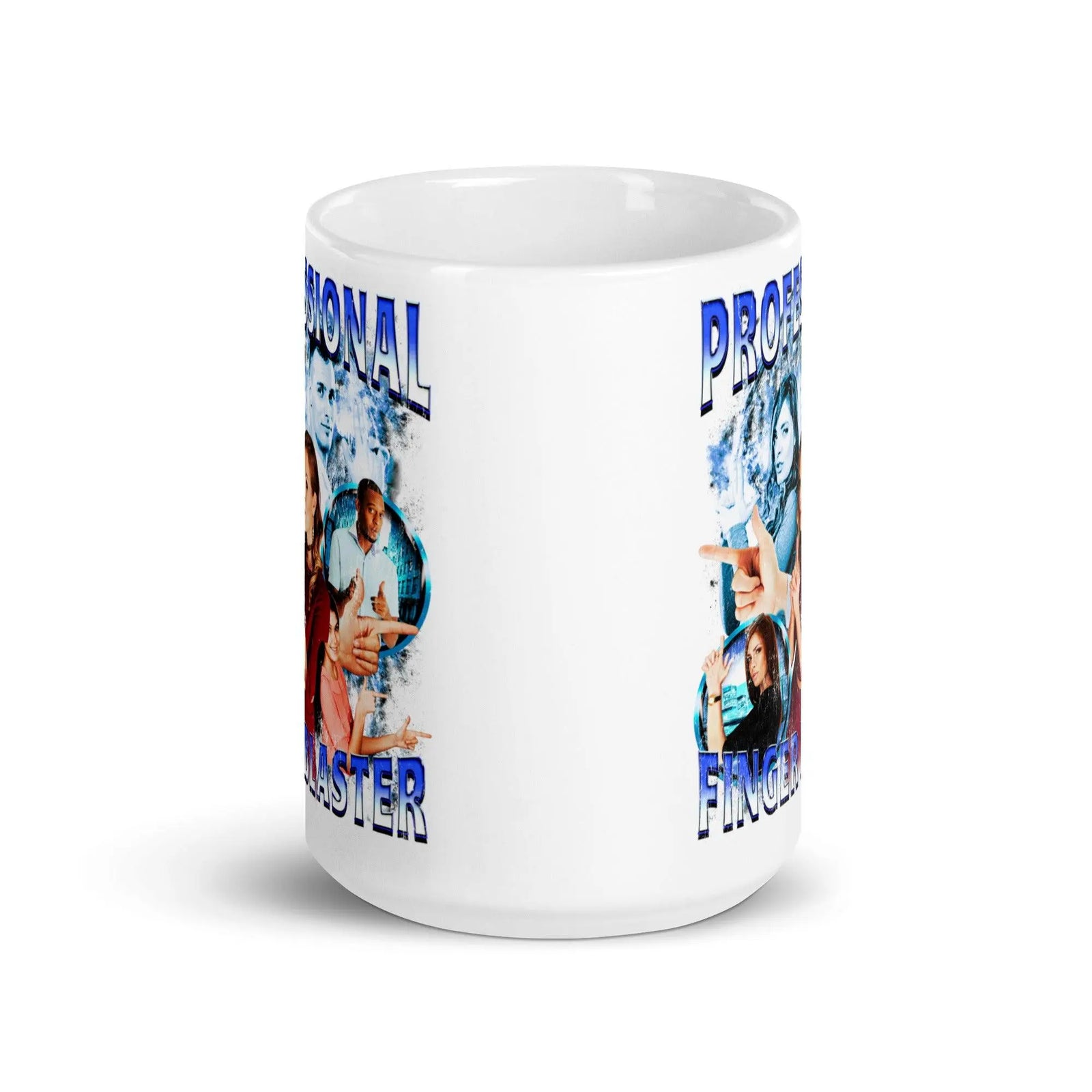 Professional Finger Blaster White glossy mug - Orbital Clothing