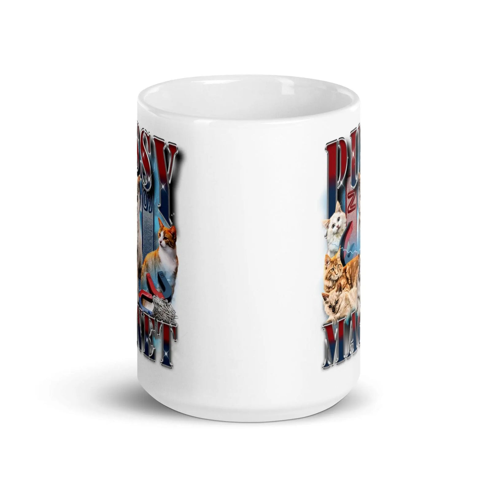 Pussy Magnet White glossy mug - Orbital Clothing