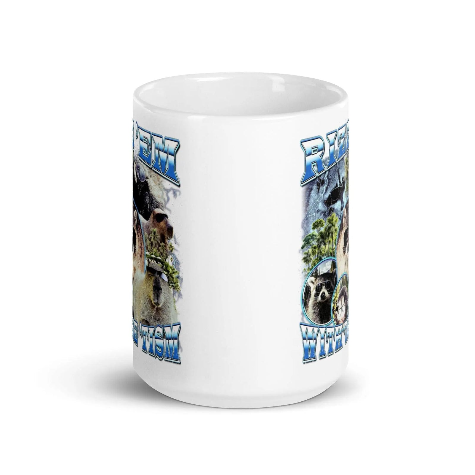 Rizz 'em with the 'tism White glossy mug - Orbital Clothing