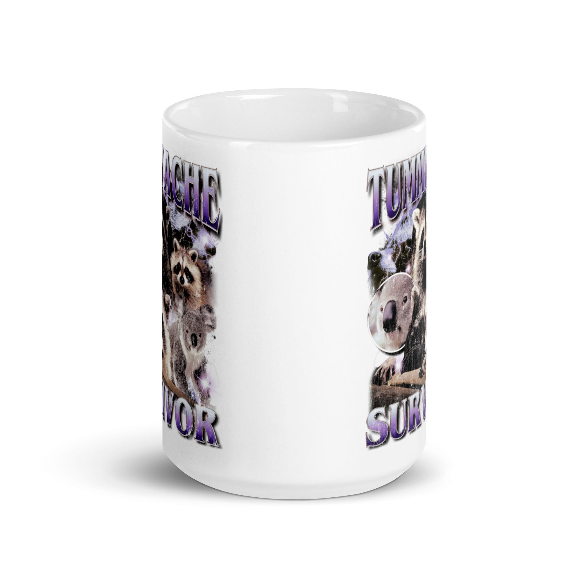 Tummy Ache Survivor White glossy mug