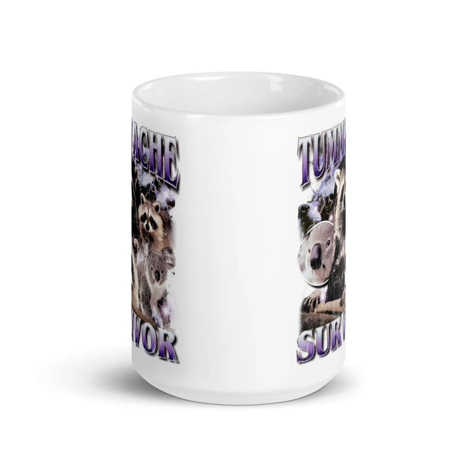 Tummy Ache Survivor White glossy mug - Orbital Clothing