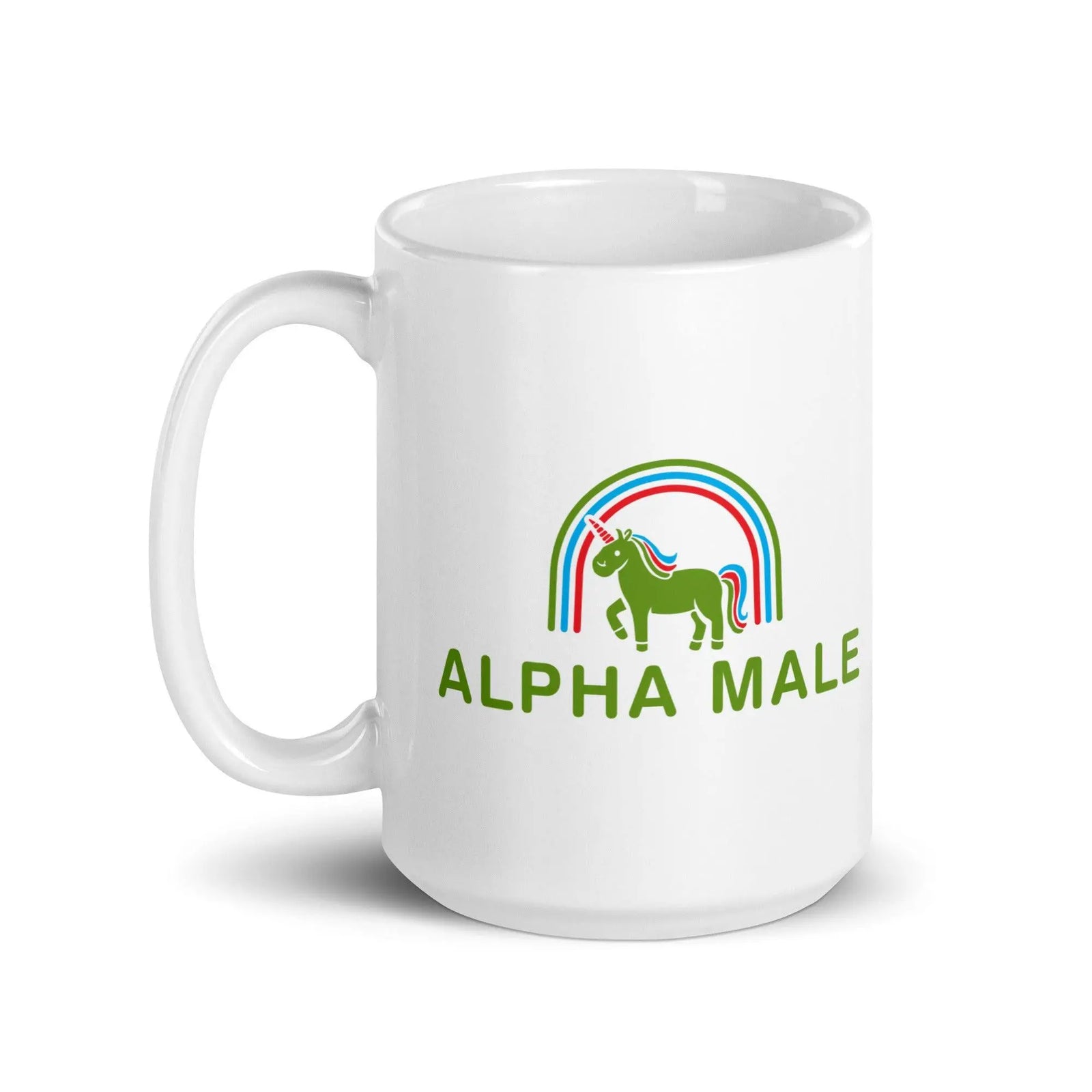 Alpha Male White glossy mug - Orbital Clothing