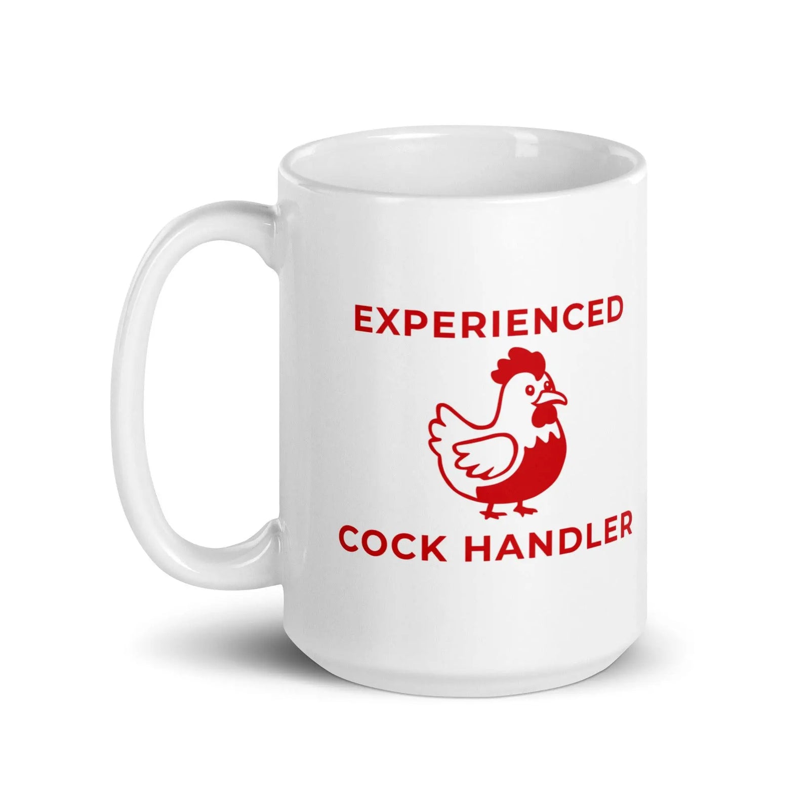 Experienced Cock Handler White glossy mug - Orbital Clothing