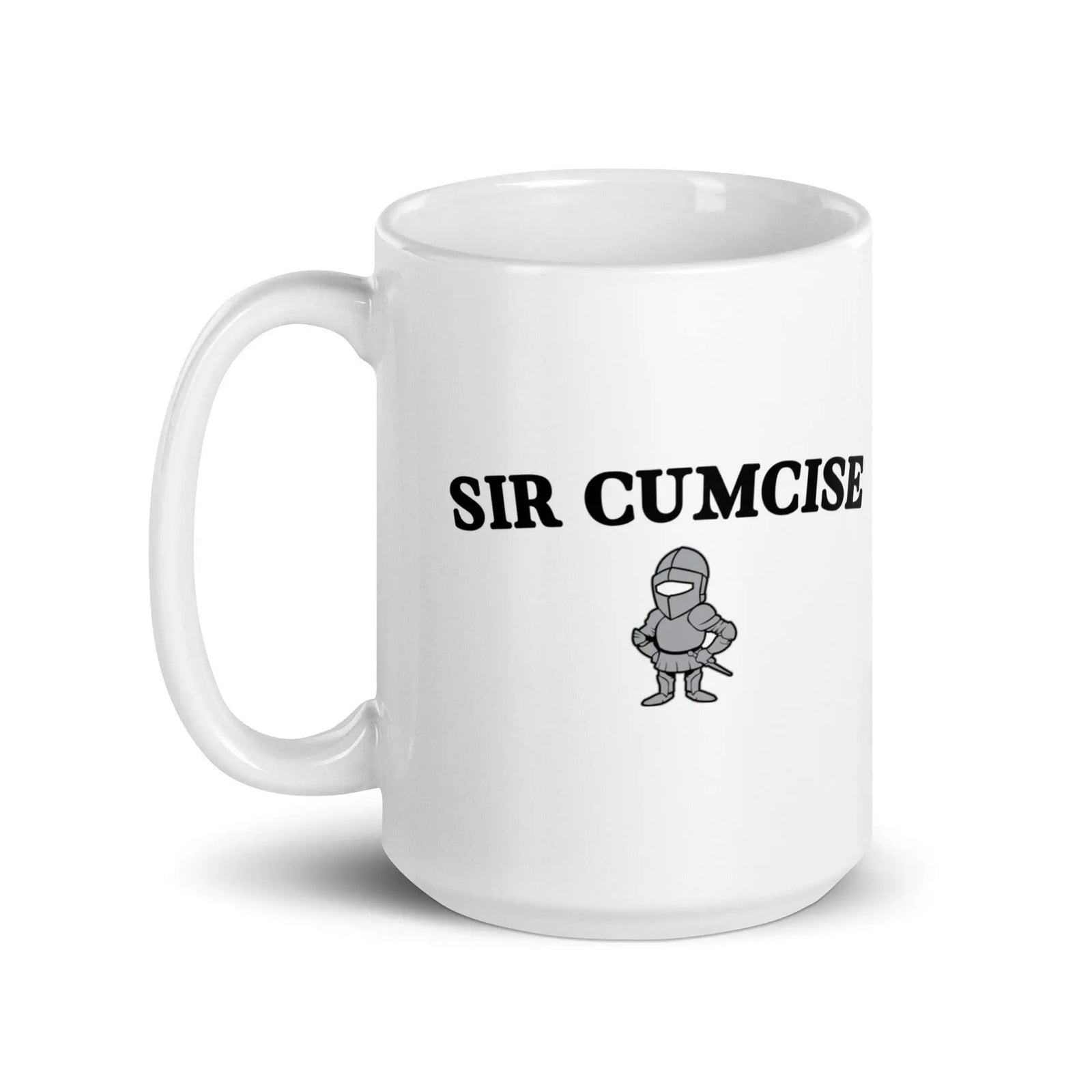 Sir Cumcise White glossy mug - Orbital Clothing