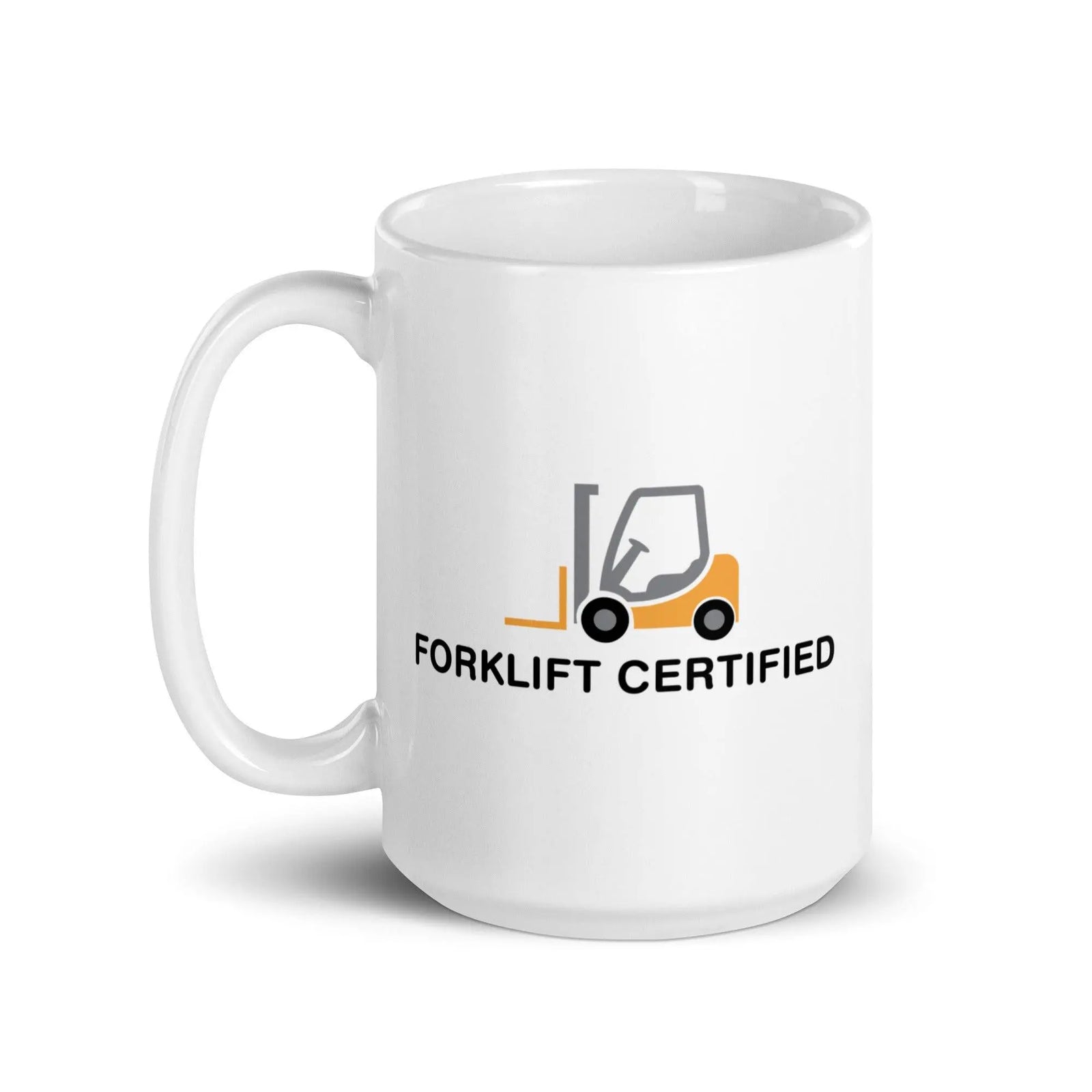 Forklift Certified White glossy mug - Orbital Clothing