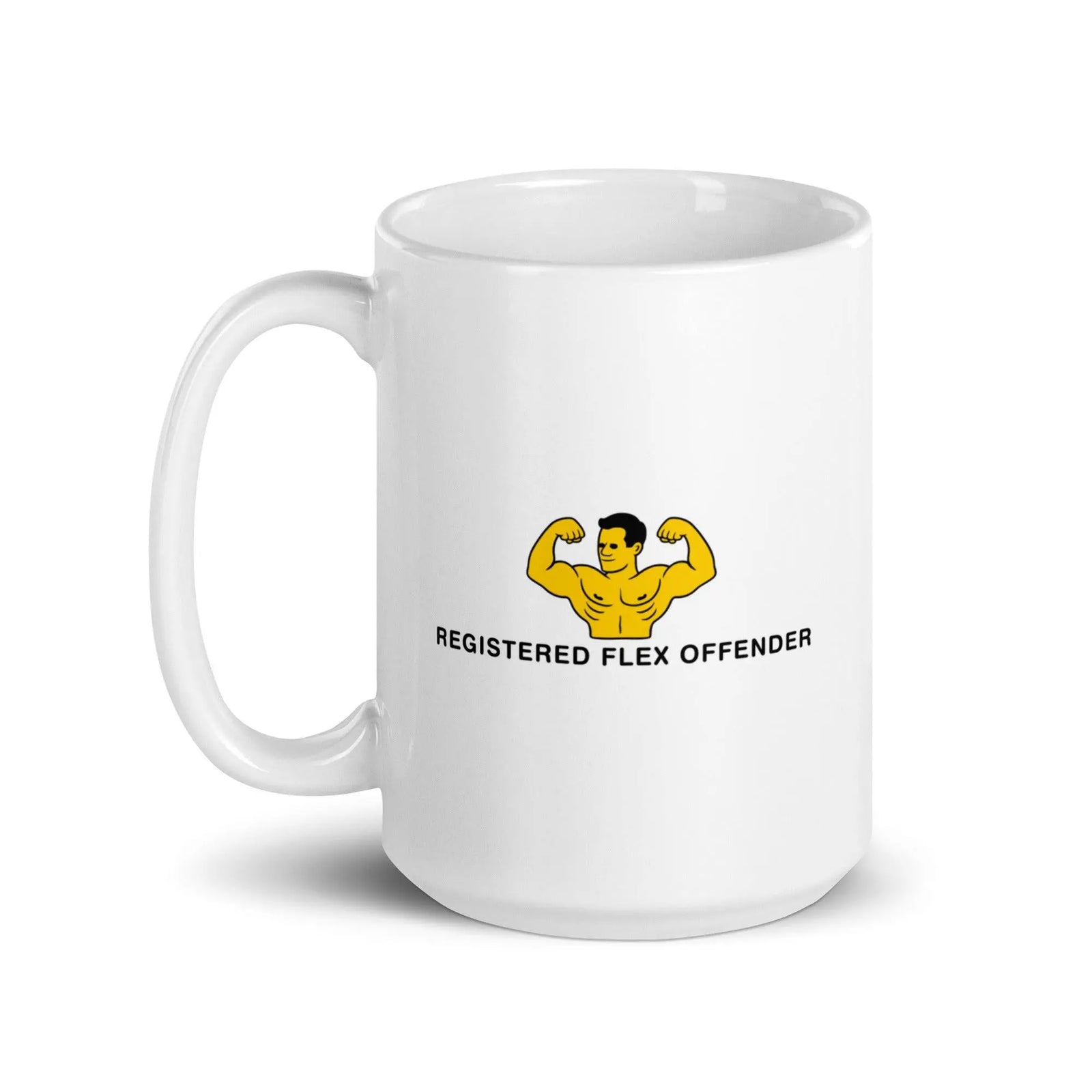 Registered Flex Offender White glossy mug - Orbital Clothing