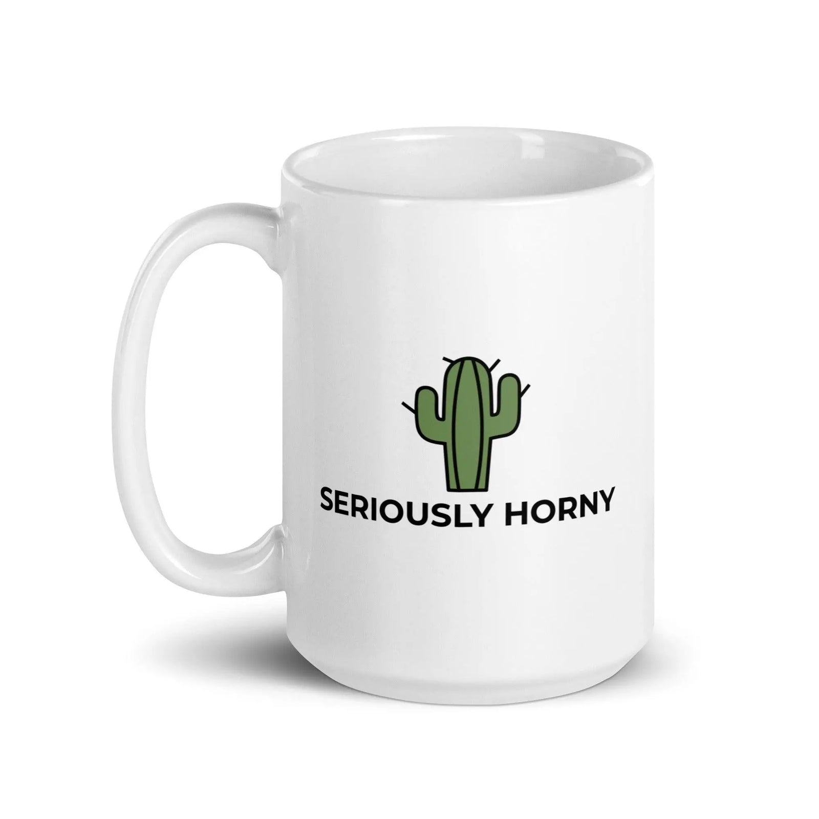 Seriously Horny White glossy mug - Orbital Clothing
