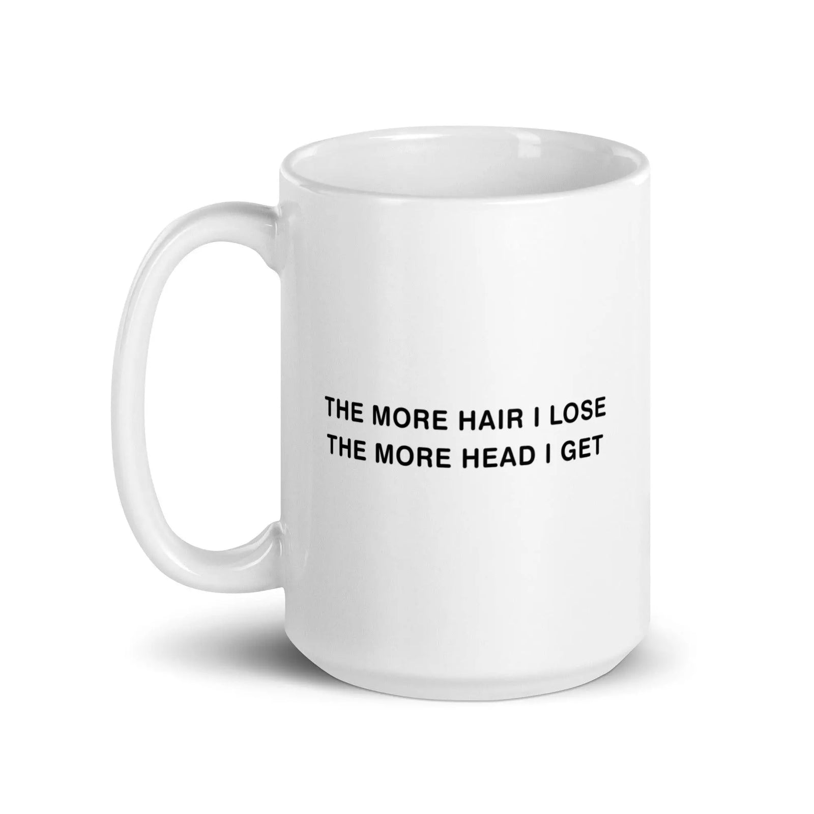The More Hair I Lose The More Head I Get White glossy mug - Orbital Clothing