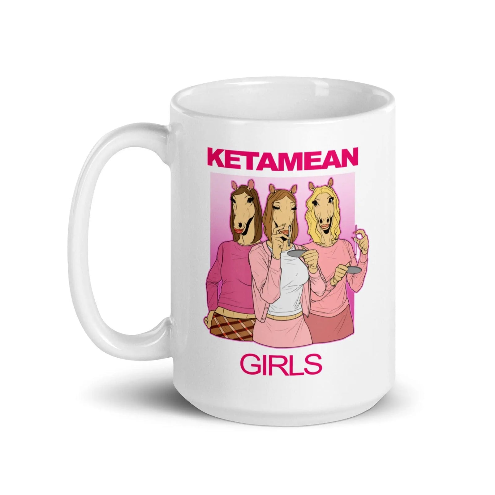 Ketamean Girls White glossy mug - Orbital Clothing