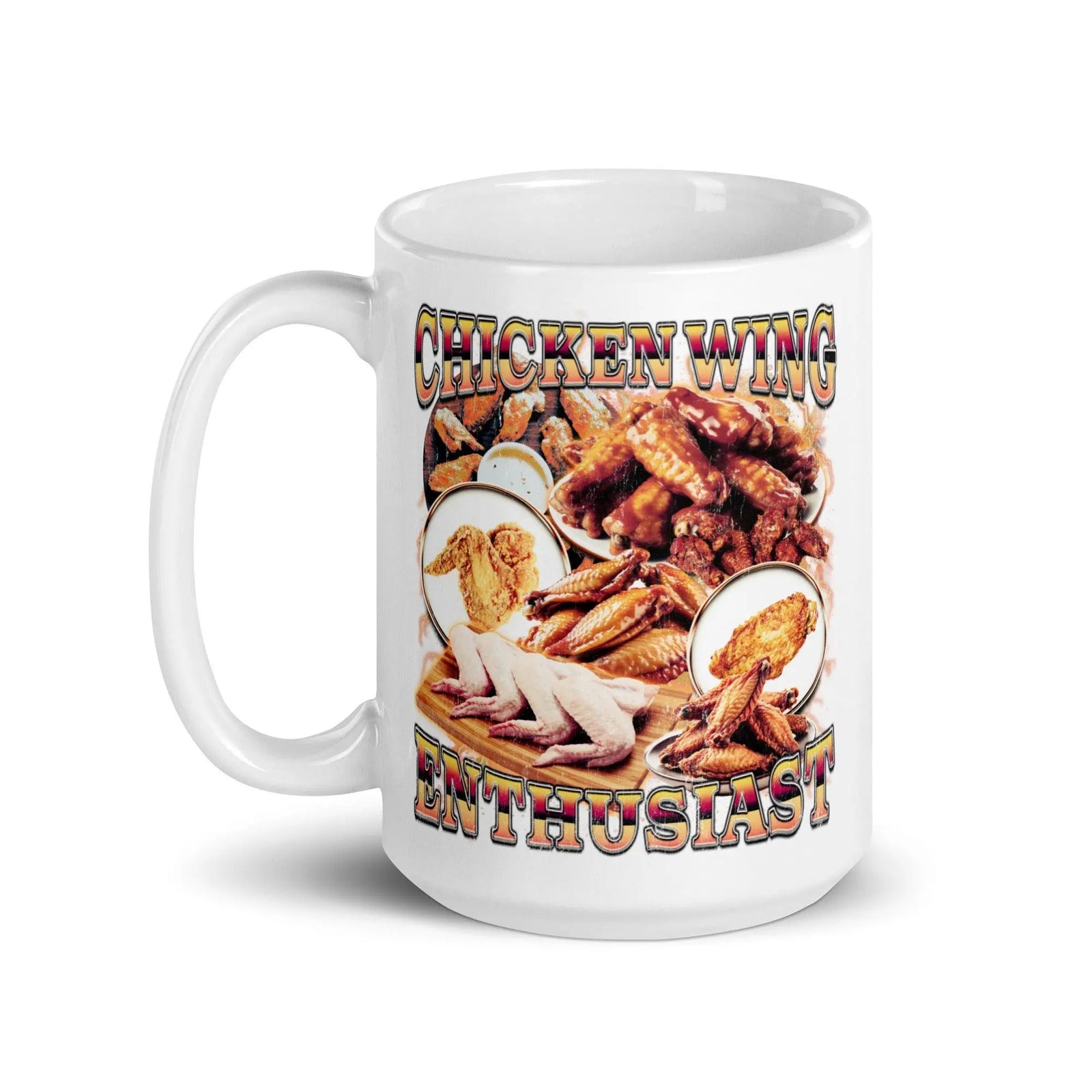 Chicken-Wing-Enthusiast White glossy mug - Orbital Clothing