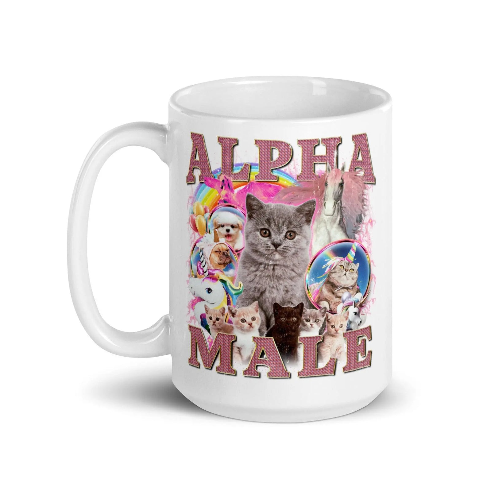 Alpha Male White glossy mug - Orbital Clothing