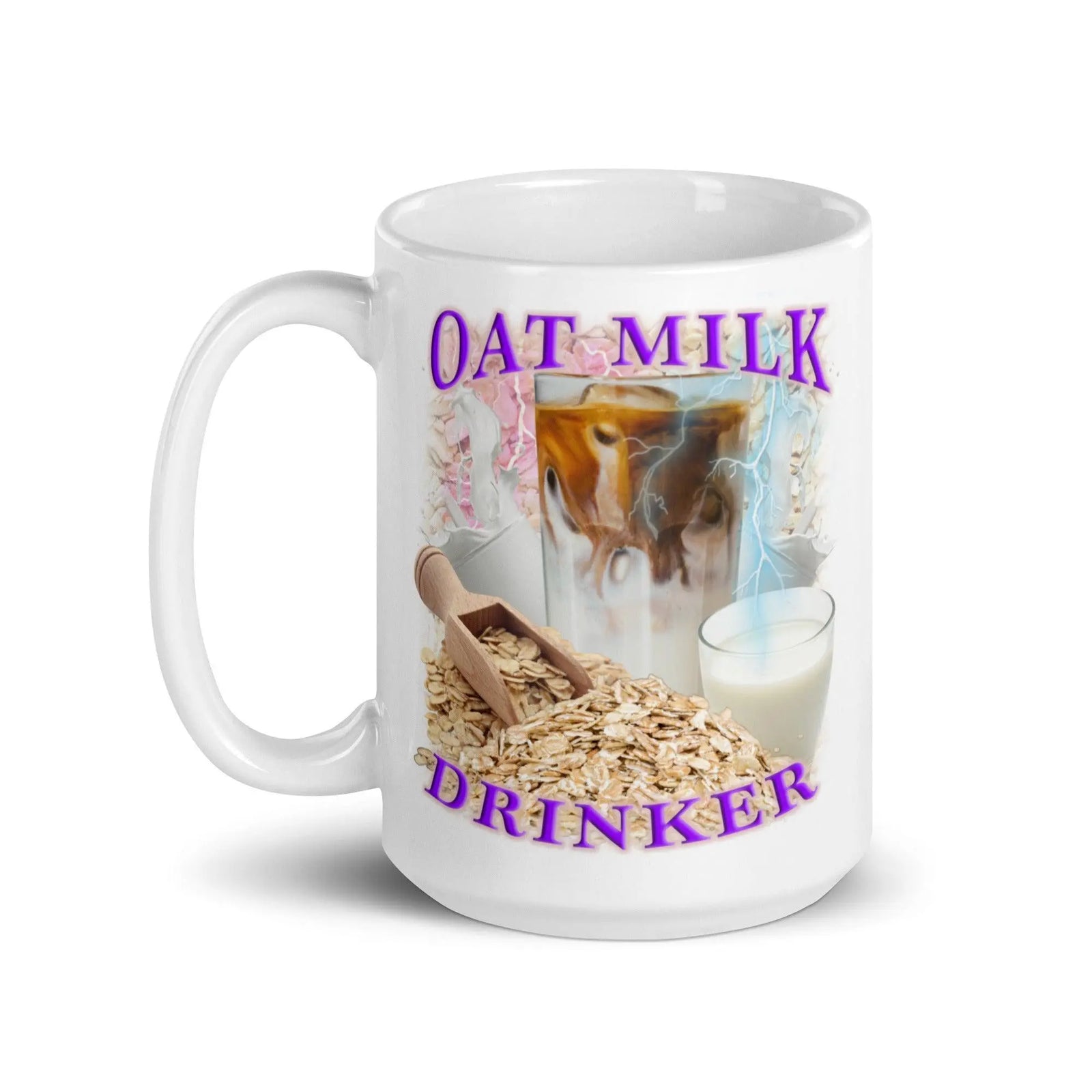 Oat Milk Drinker White glossy mug - Orbital Clothing