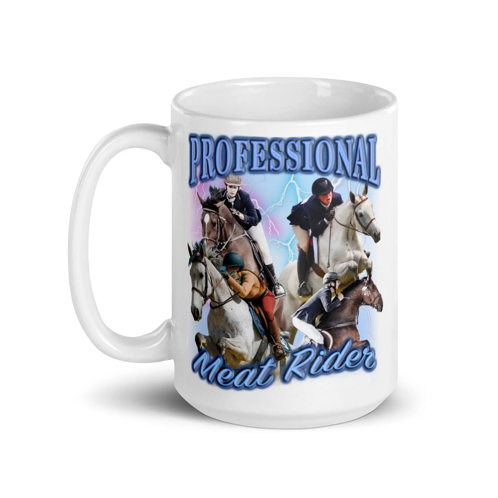 Professional Meat Rider White glossy mug - Orbital Clothing