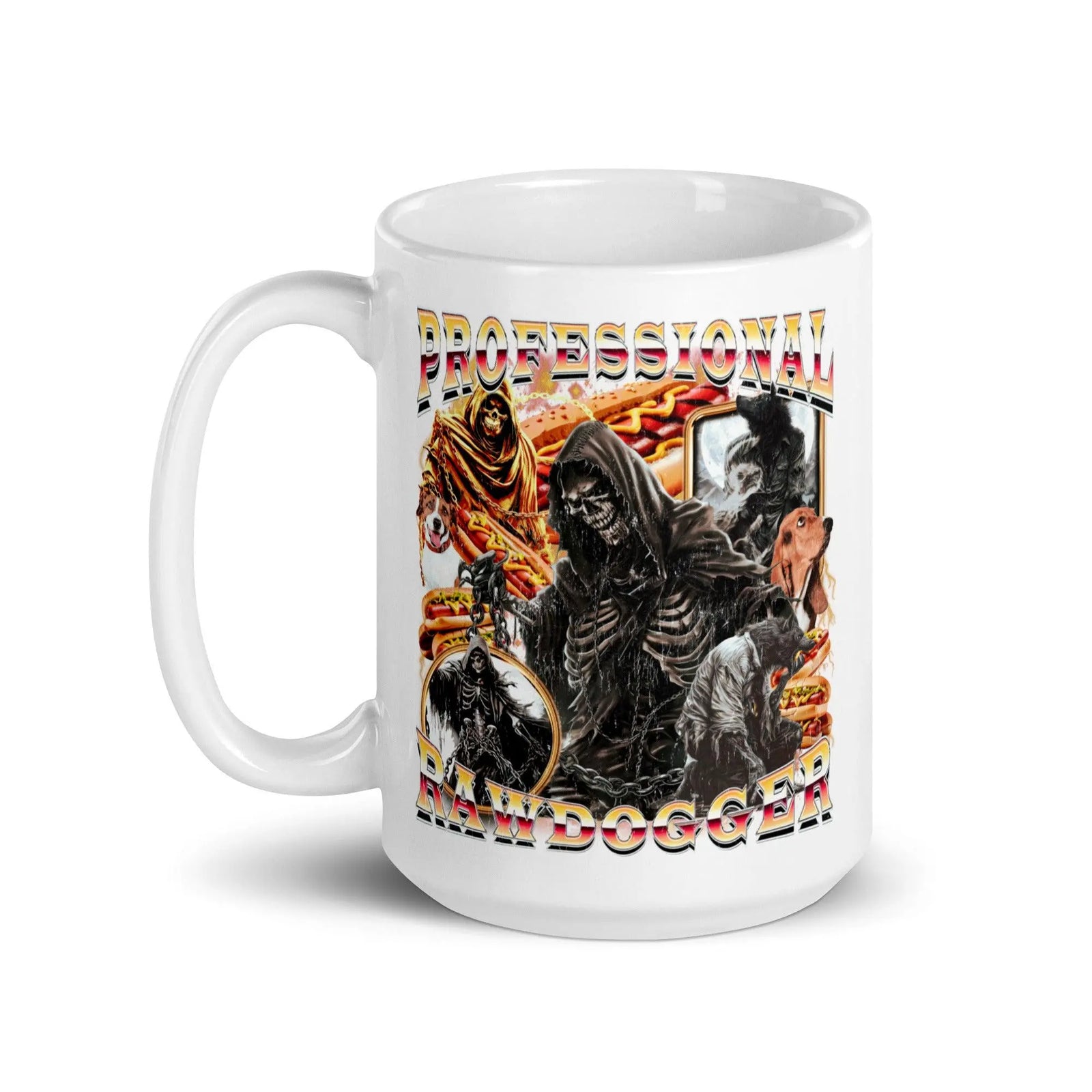 Professional Rawdogger White glossy mug - Orbital Clothing