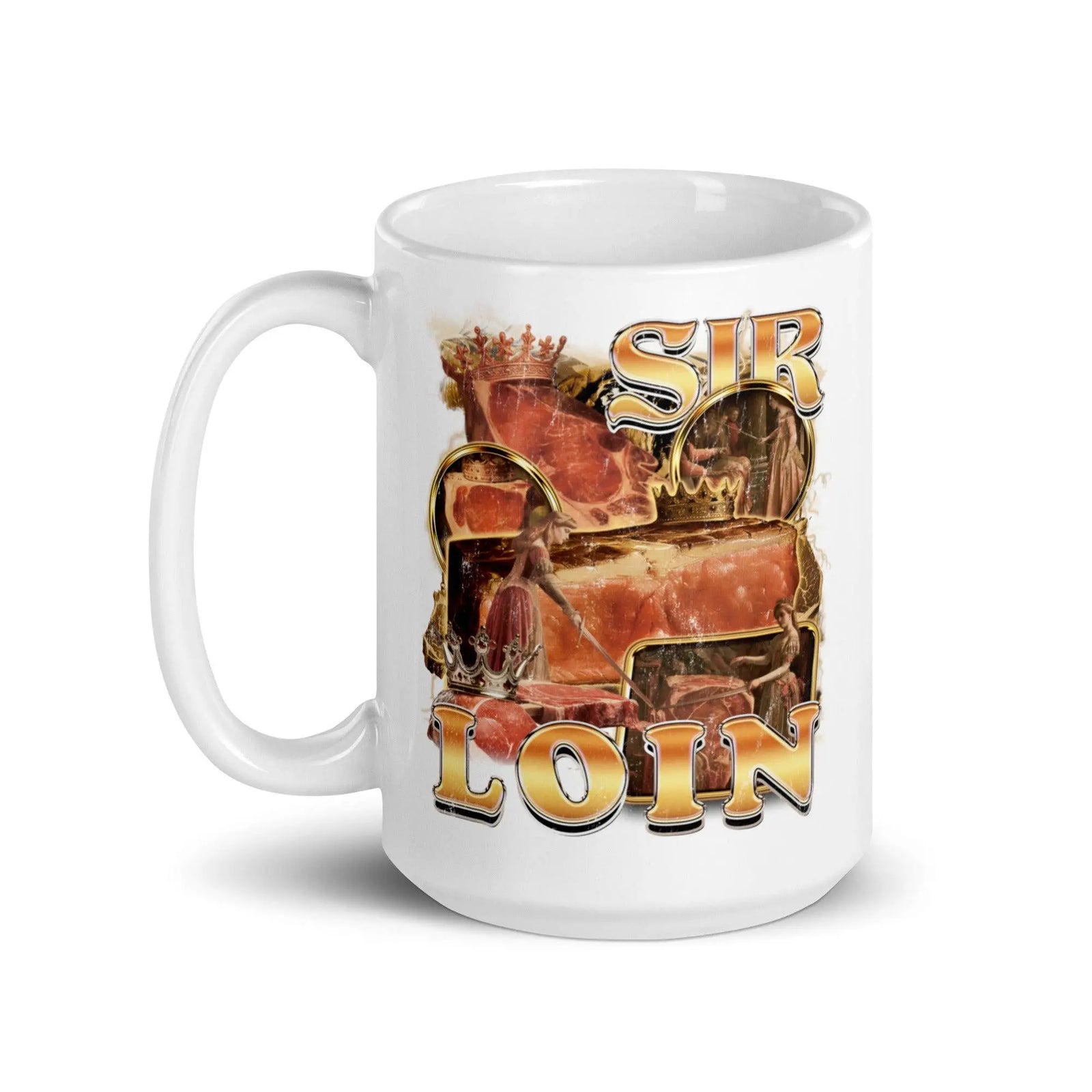 Sir Loin White glossy mug - Orbital Clothing