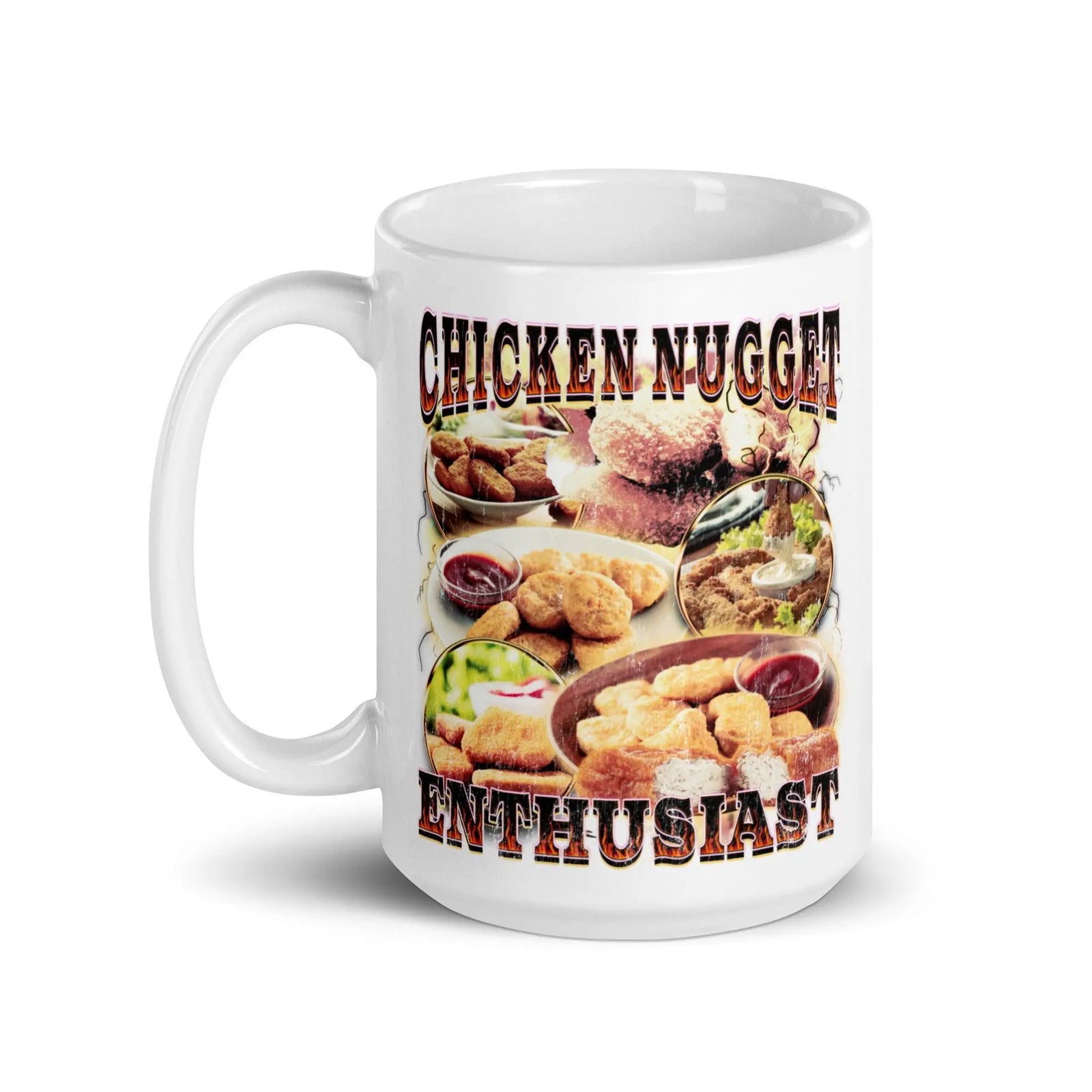 Chicken Nugget Enthusiast White glossy mug - Orbital Clothing