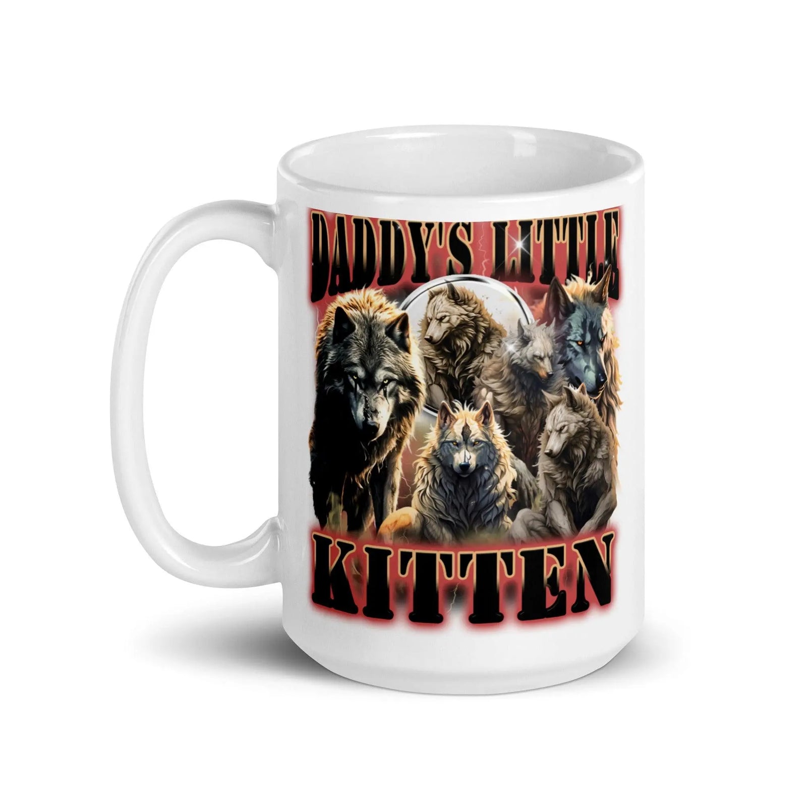 Daddy's Little Kitten White glossy mug - Orbital Clothing