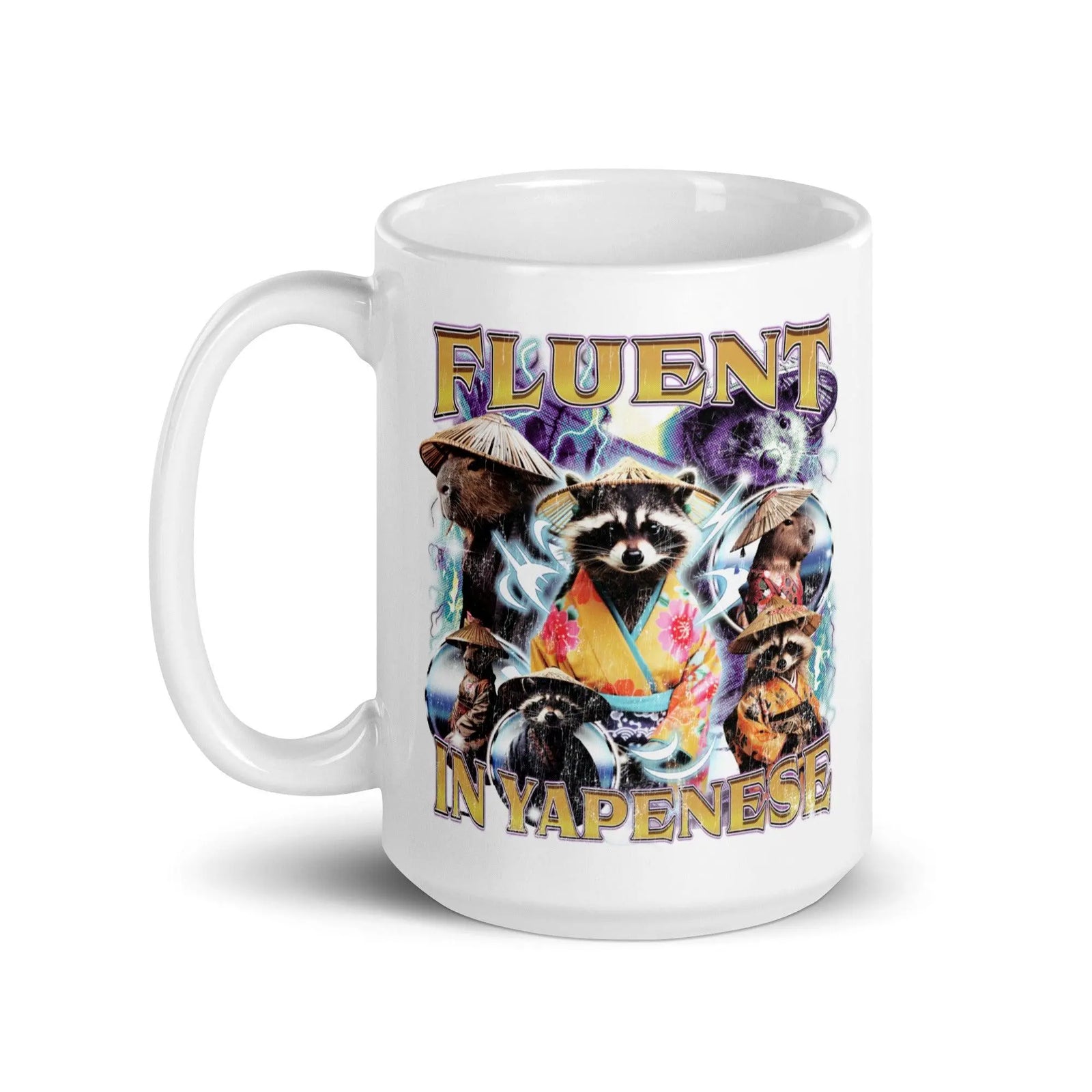 Fluent in Yapenese White glossy mug - Orbital Clothing